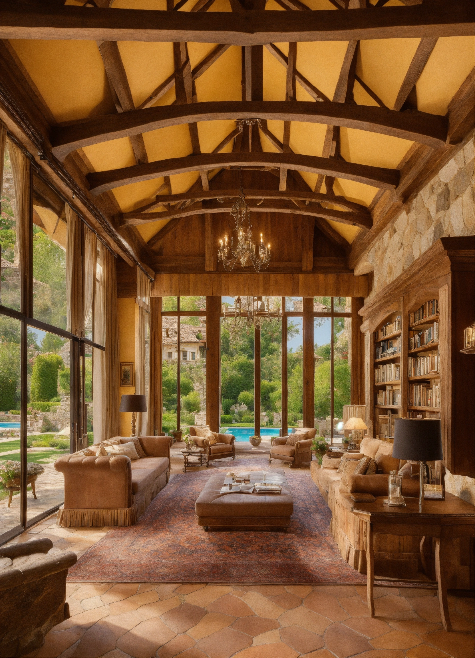 Lexica - Classic huge estate in wood and stone and interior with garden ...