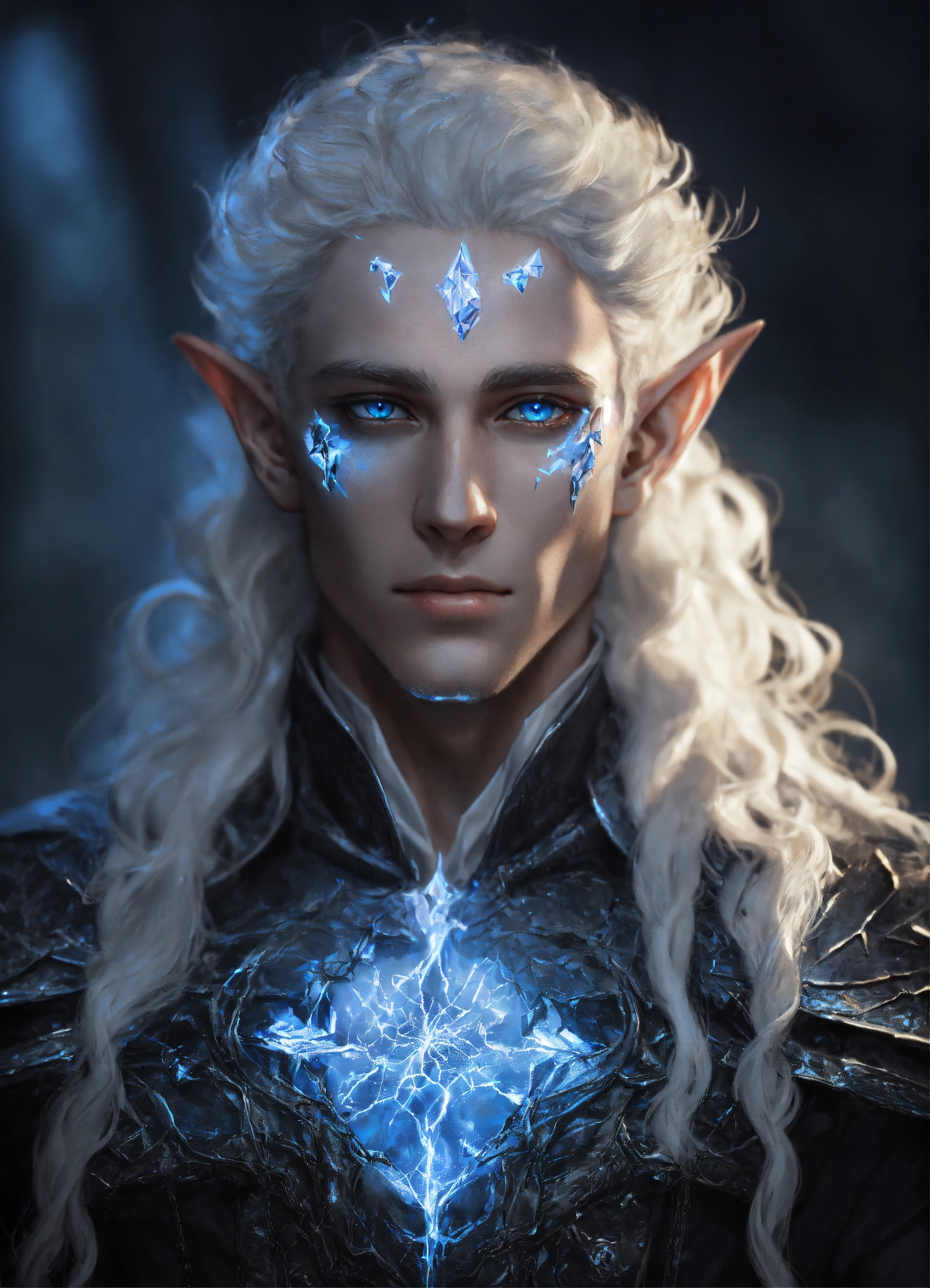 Lexica - Fantasy portrait of a sickly pale-skinned male elf sorcerer ...