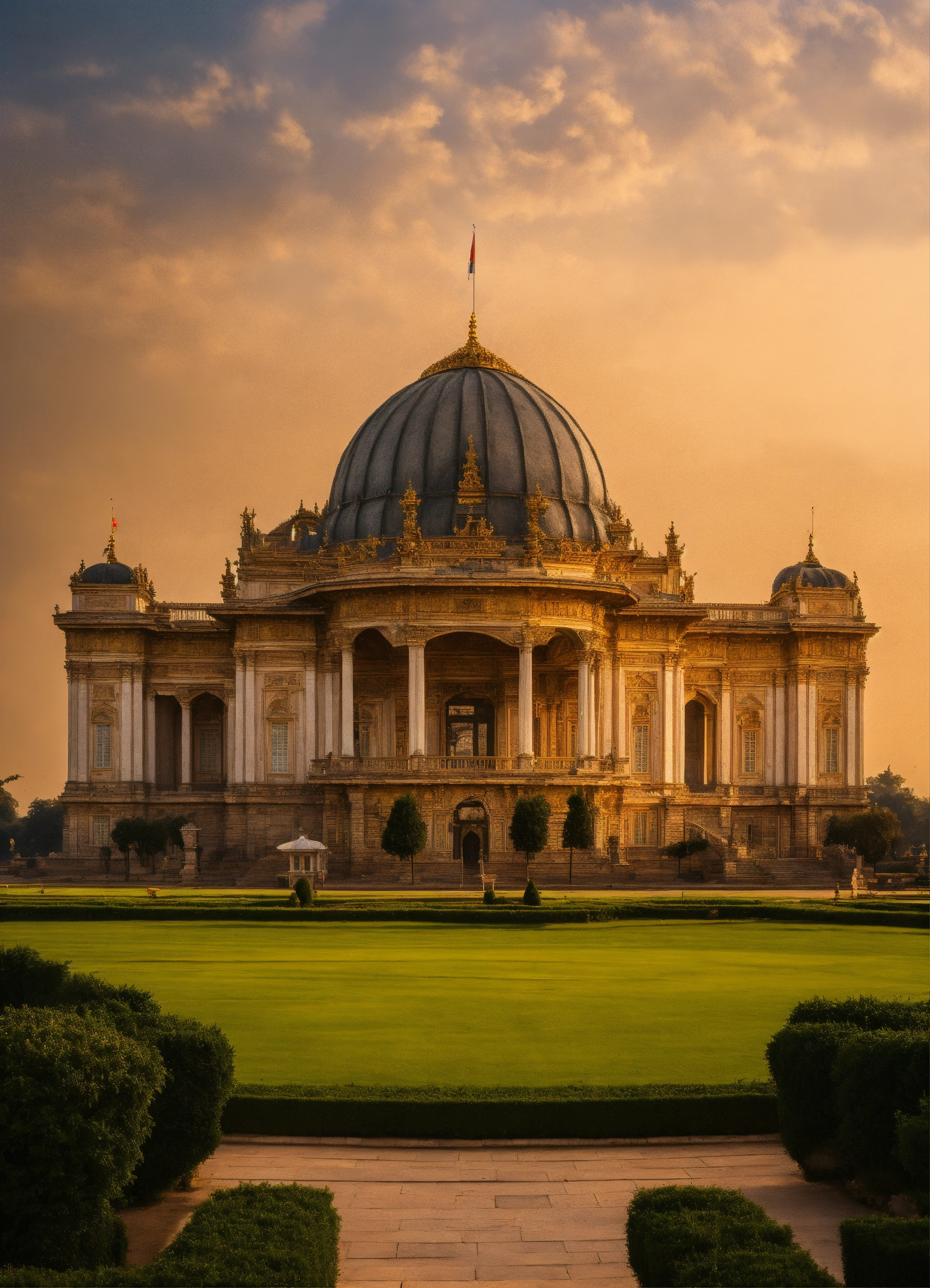 Lexica - A beautiful palace with a dome and a flag