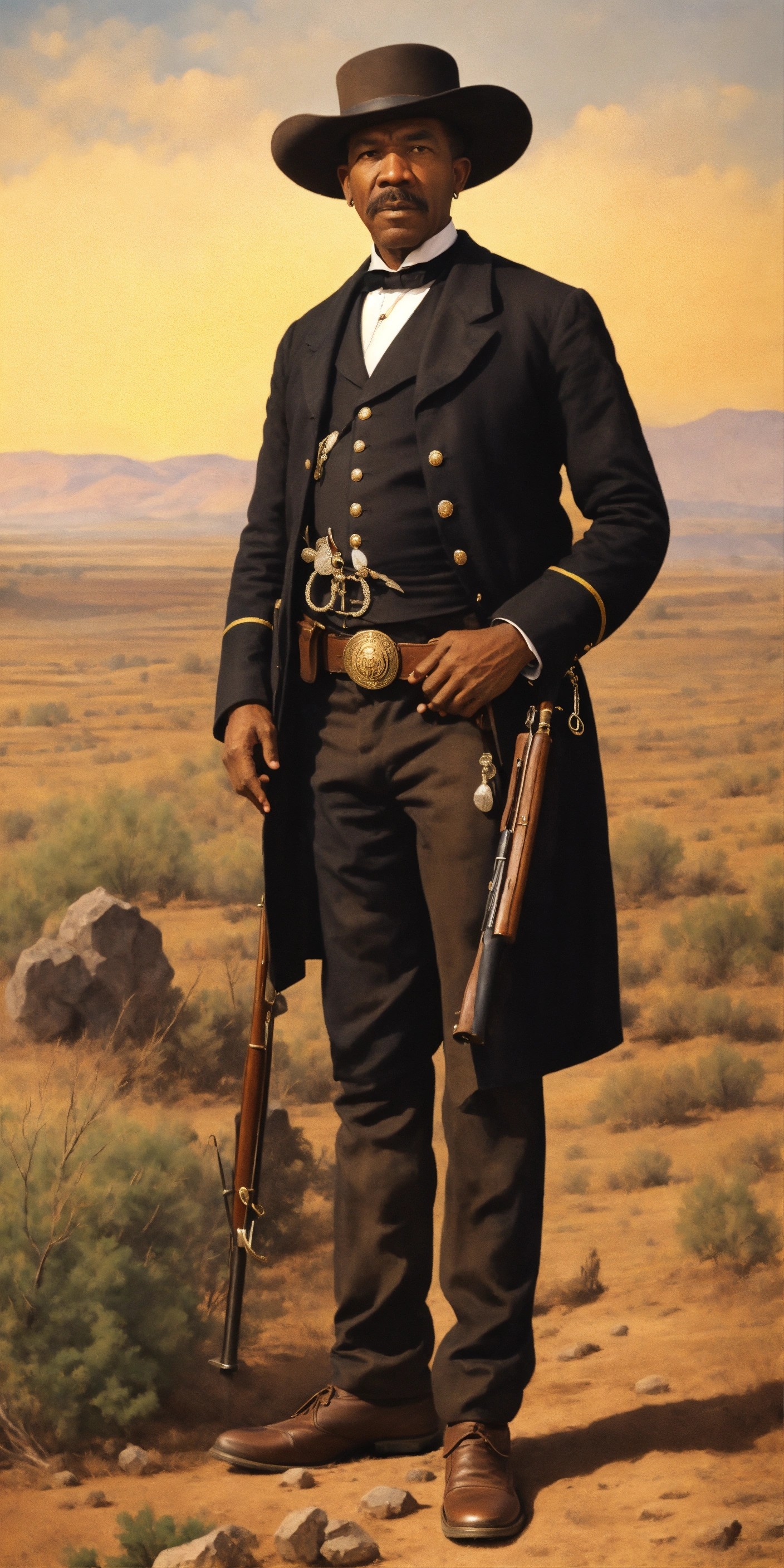 Lexica - Bass Reeves, a free man, portrayed in a hyper-realistic and ...