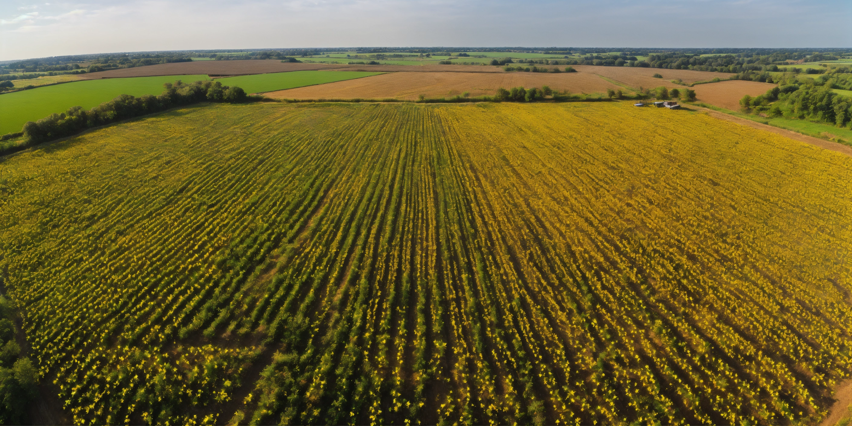 Lexica - Field of maize planted unevenly, view from ten drone