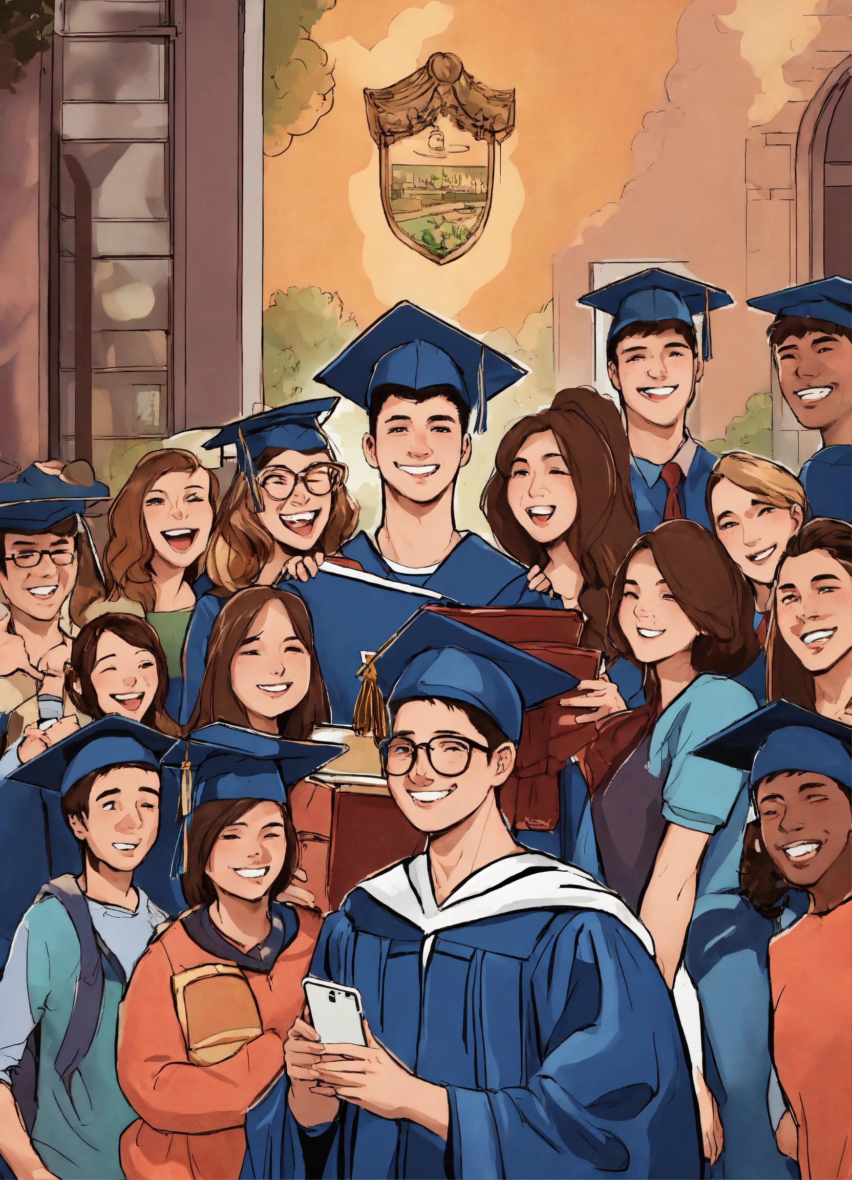 Lexica - Comic a young guy graduating from the University, taking a ...