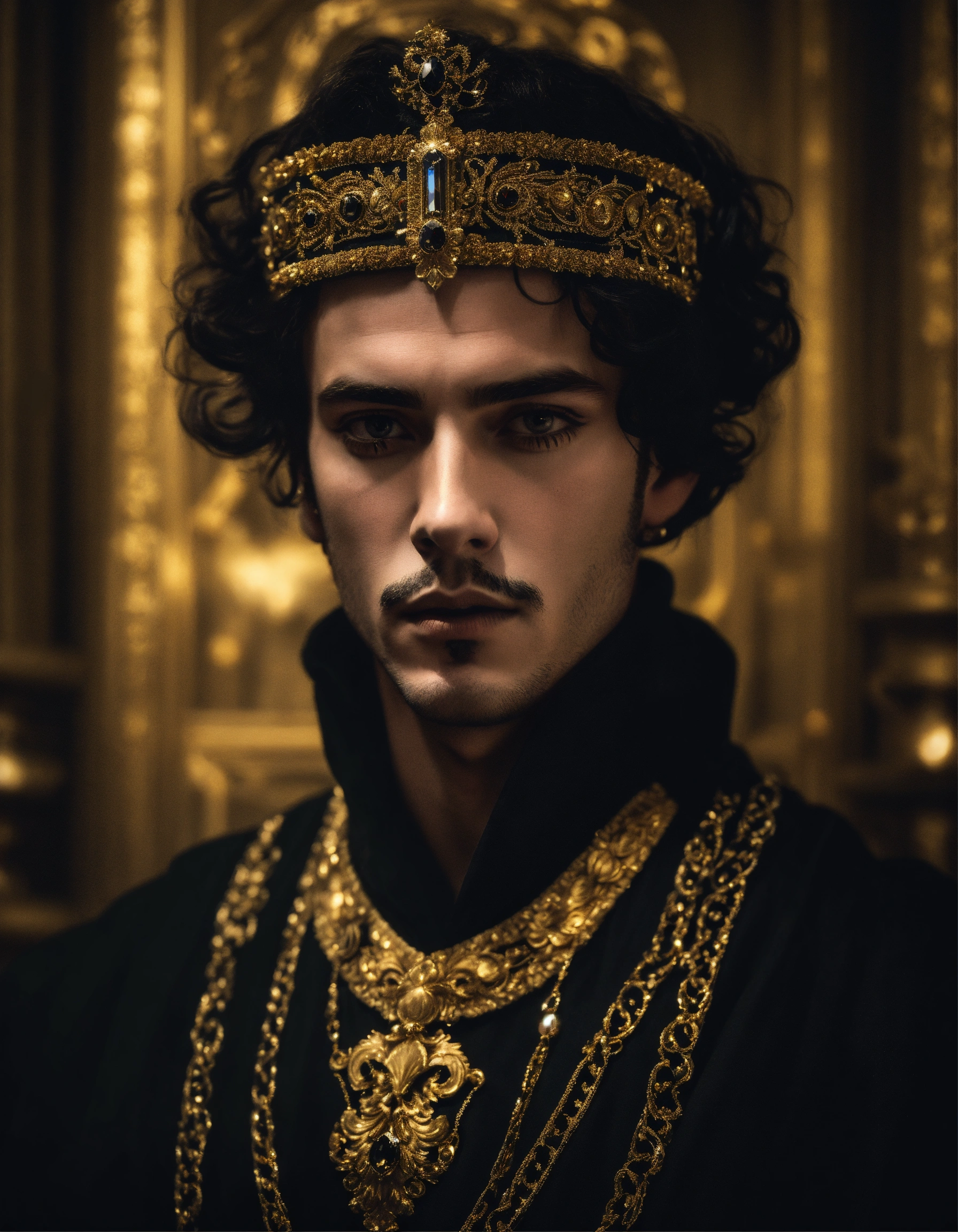 Lexica - Dark, mysterious and dramatic headshot of a young handsome ...