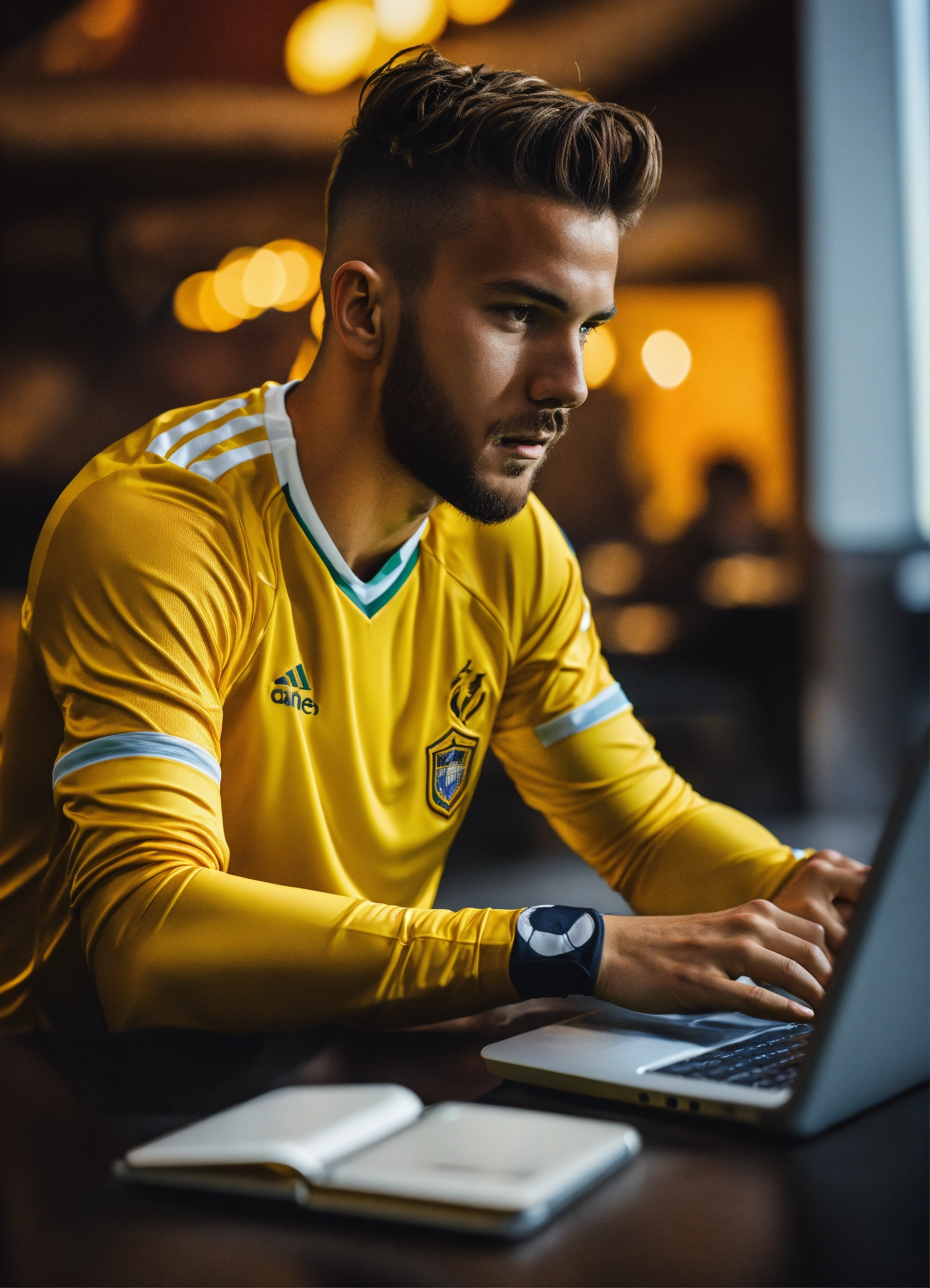 Lexica - Soccer player play on laptop bet website