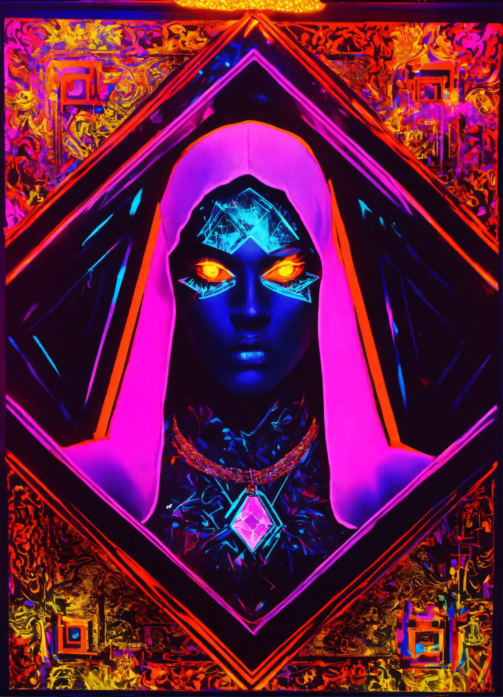Lexica - Perfect focus Ghostface 2 diamond neon black light DMT demon ...