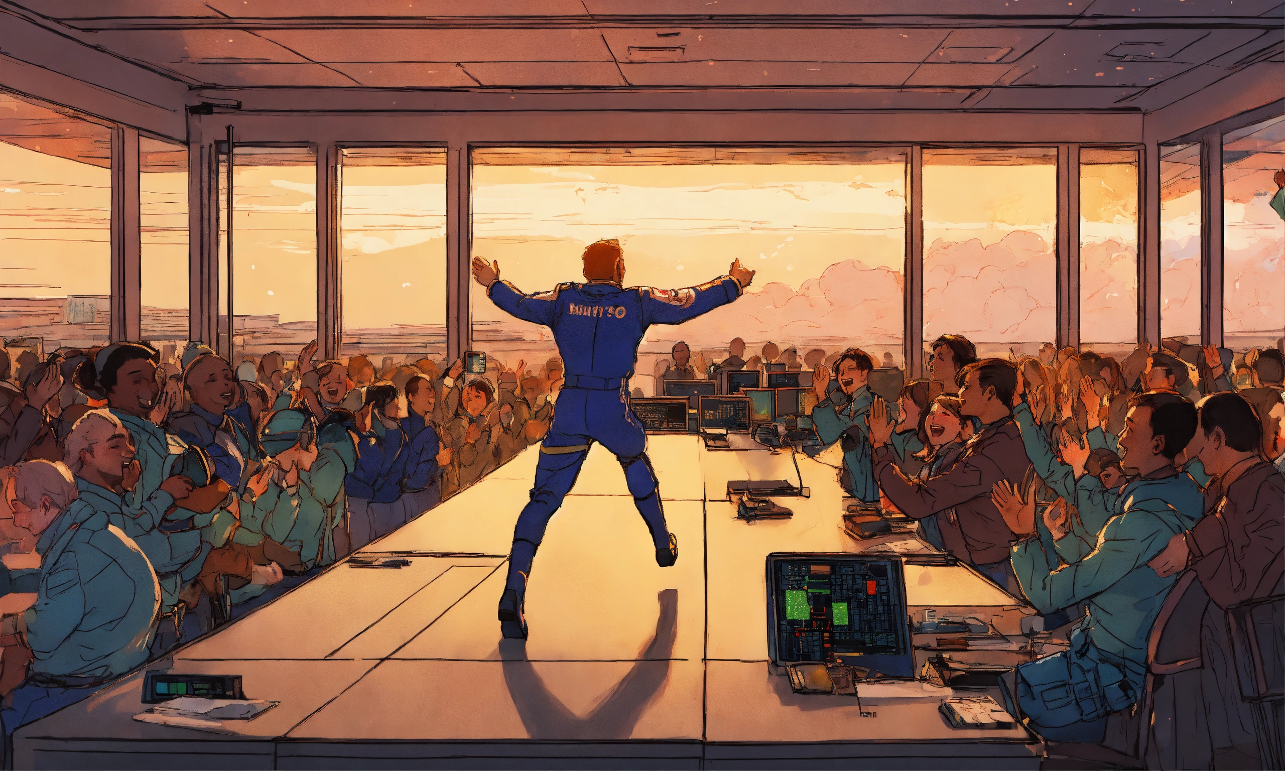 Lexica - Mission control jumping and applauding and cheering and ...