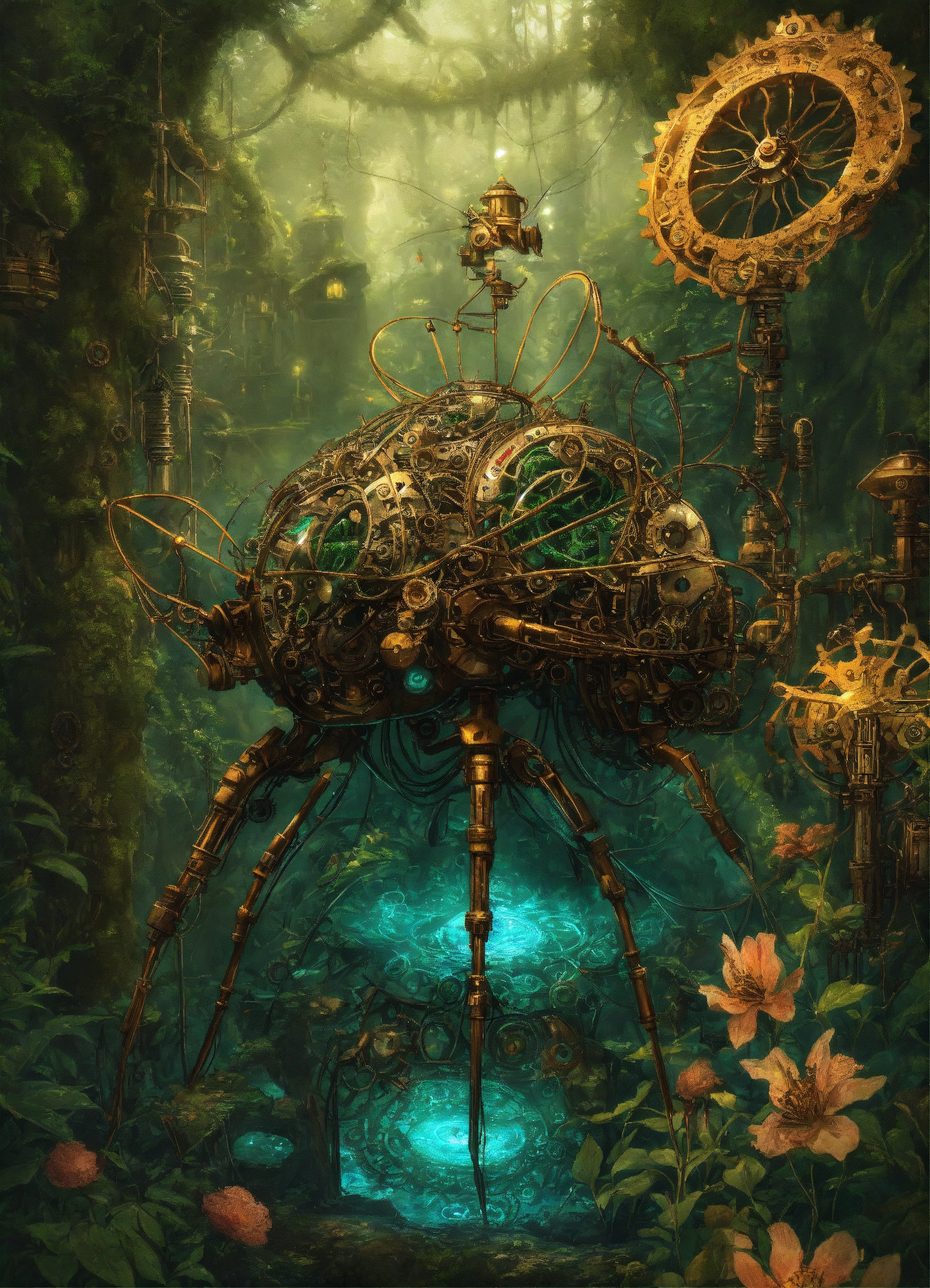 Lexica - Insect features, full body, intricate, mycelial lace ...