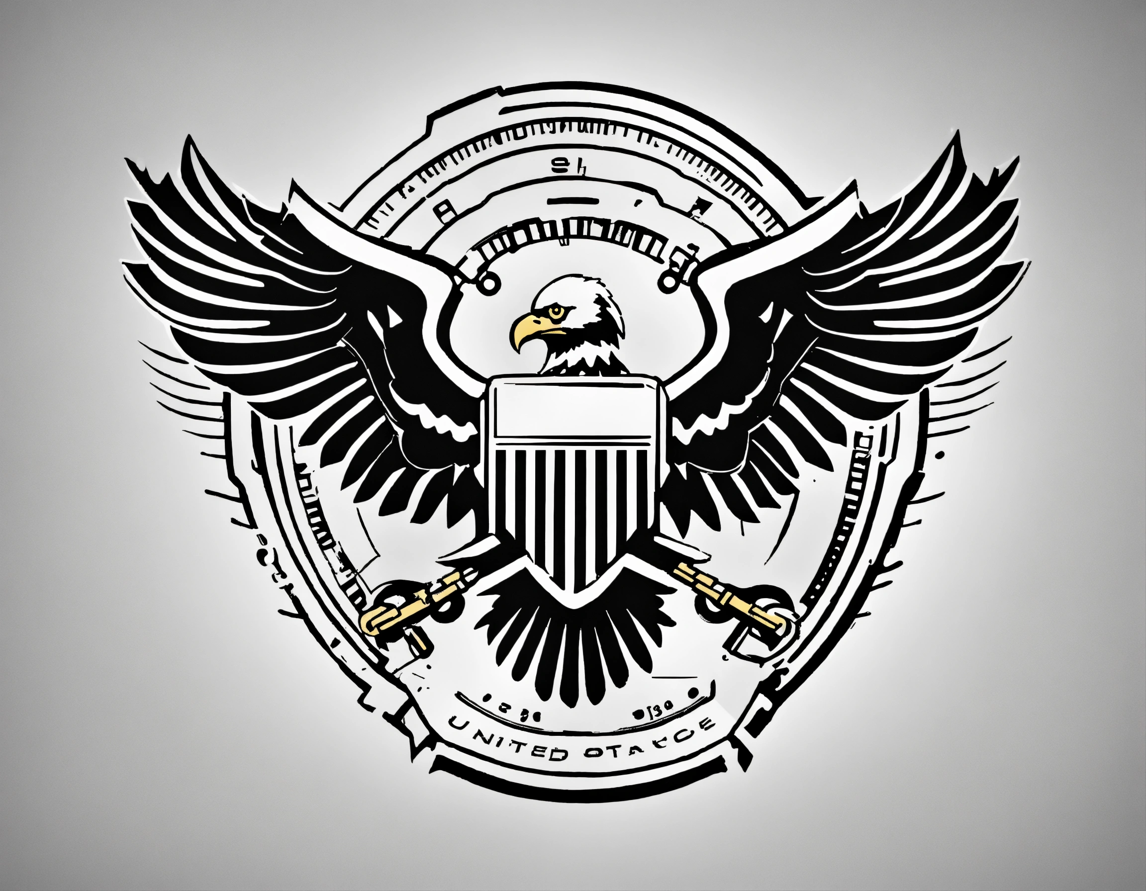 Lexica - Simple black and white icon robot ai version of united states ...