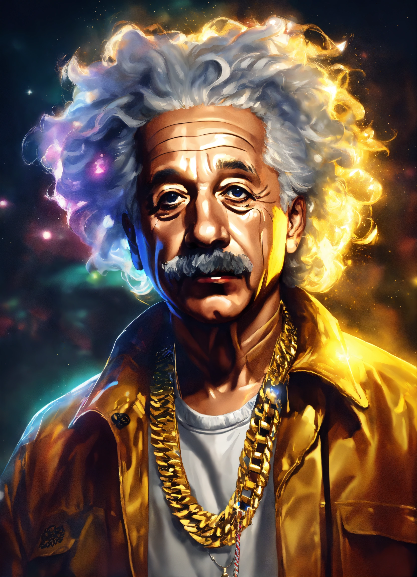 Lexica - Albert Einstein depicted as a hip hop rapper, digital art ...