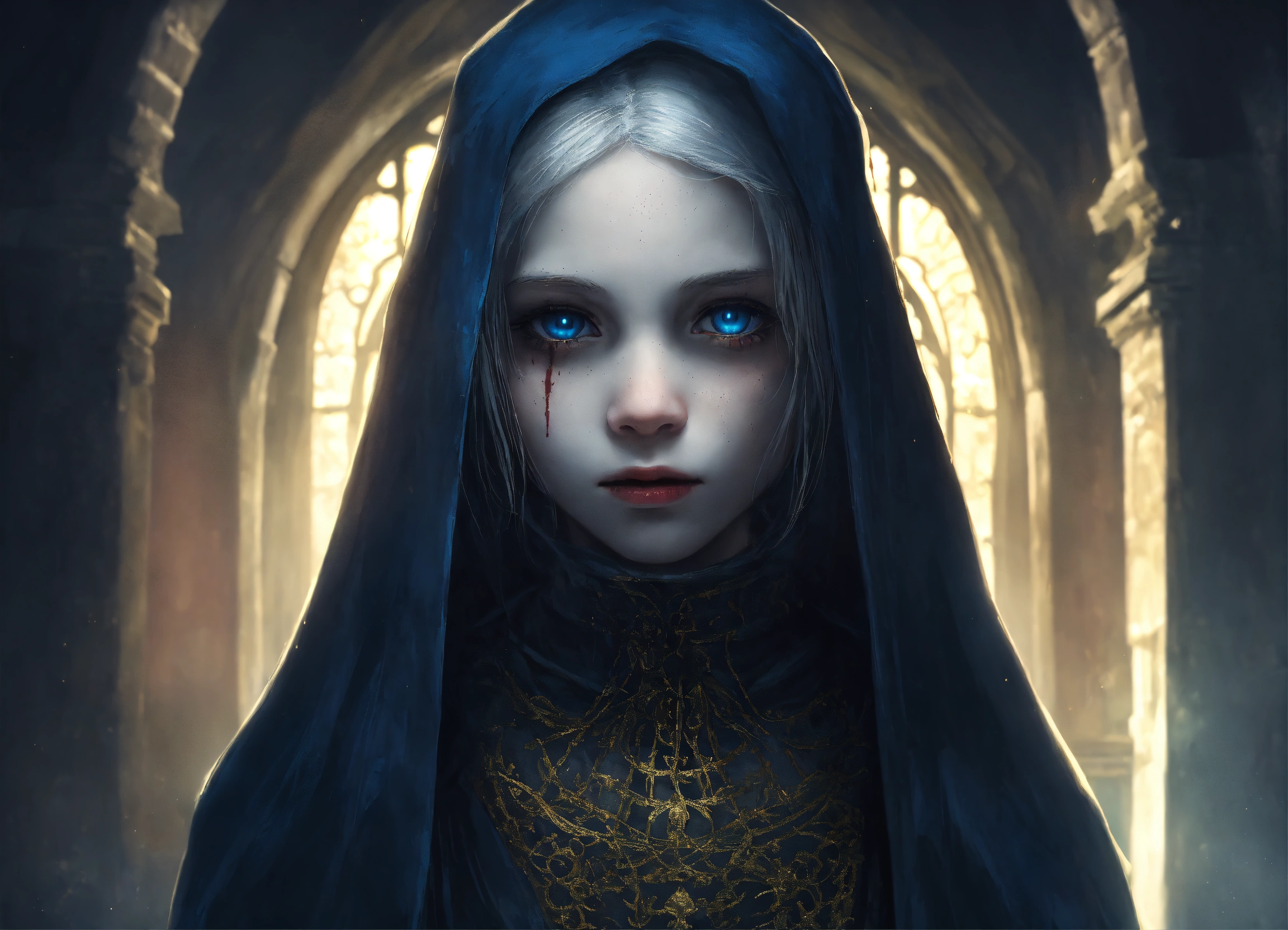 Lexica - Body portrait of a very childish deadly pale extremely slim ...