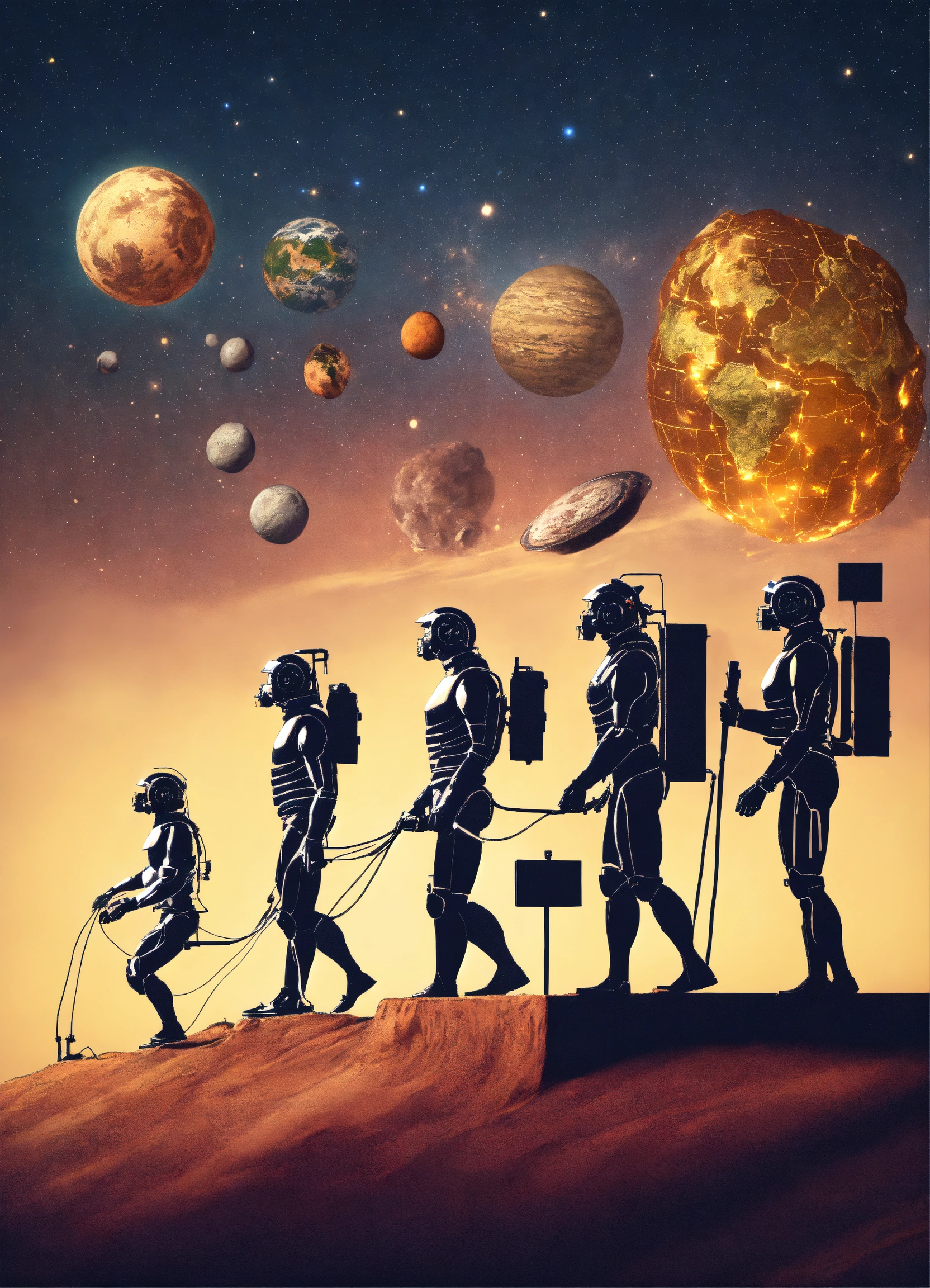 Lexica - Evolution from ape man to stone age to industrial age to space ...