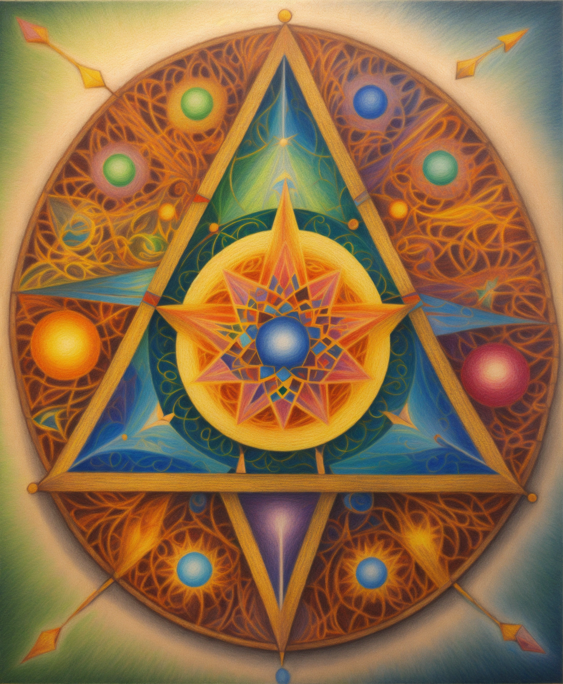 Lexica - Colored pencil drawing of an magical ocult multicolored ...