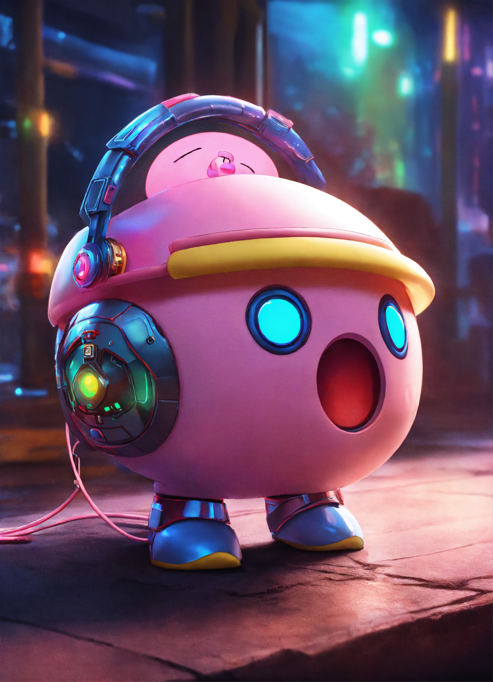Lexica - A real photo of Cute Cyber Kirby