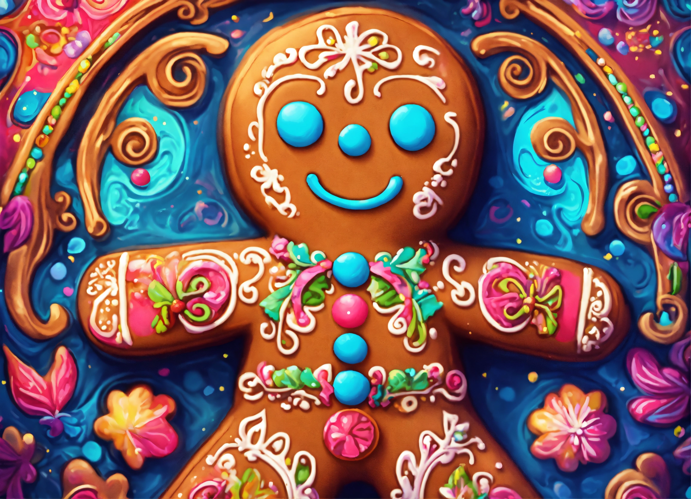 Lexica - Traditional cute Gingerbread man with perfect eyes on a ...