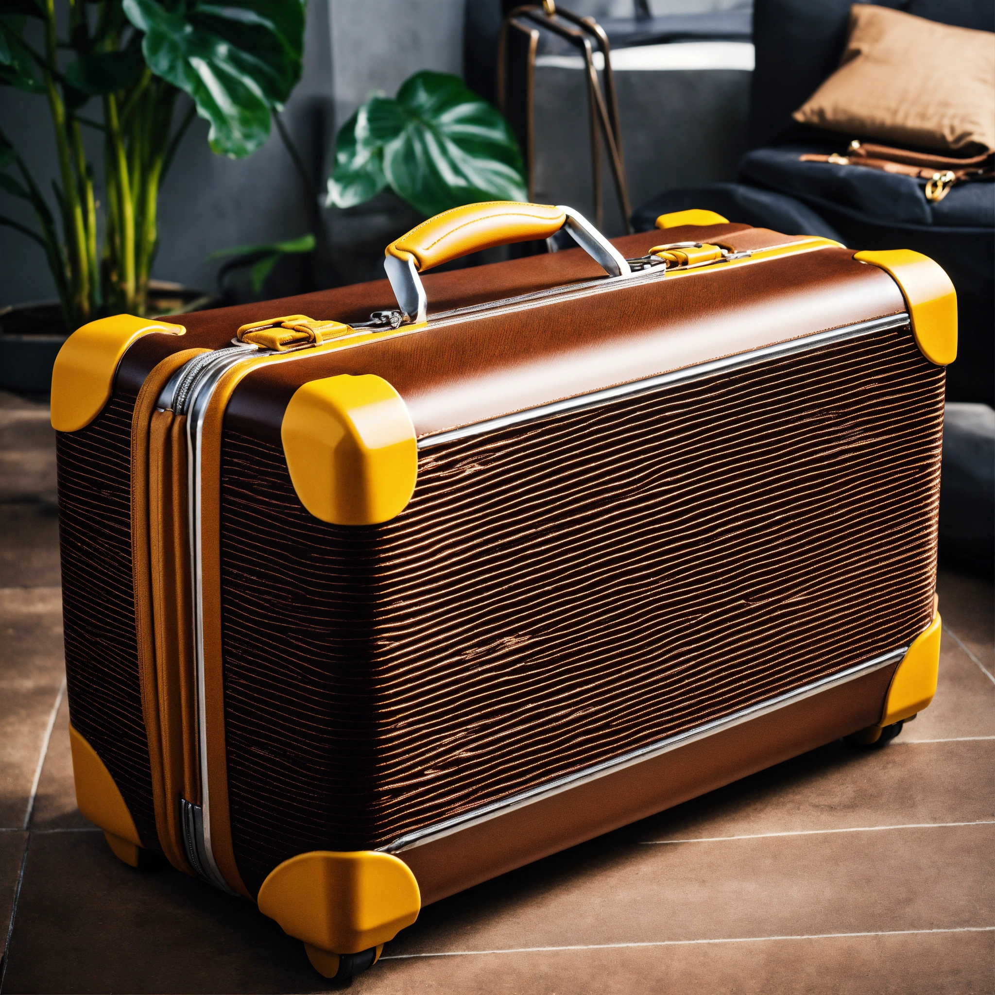 Lexica - A photo of a suitcase with a stylish design. The suitcase is ...