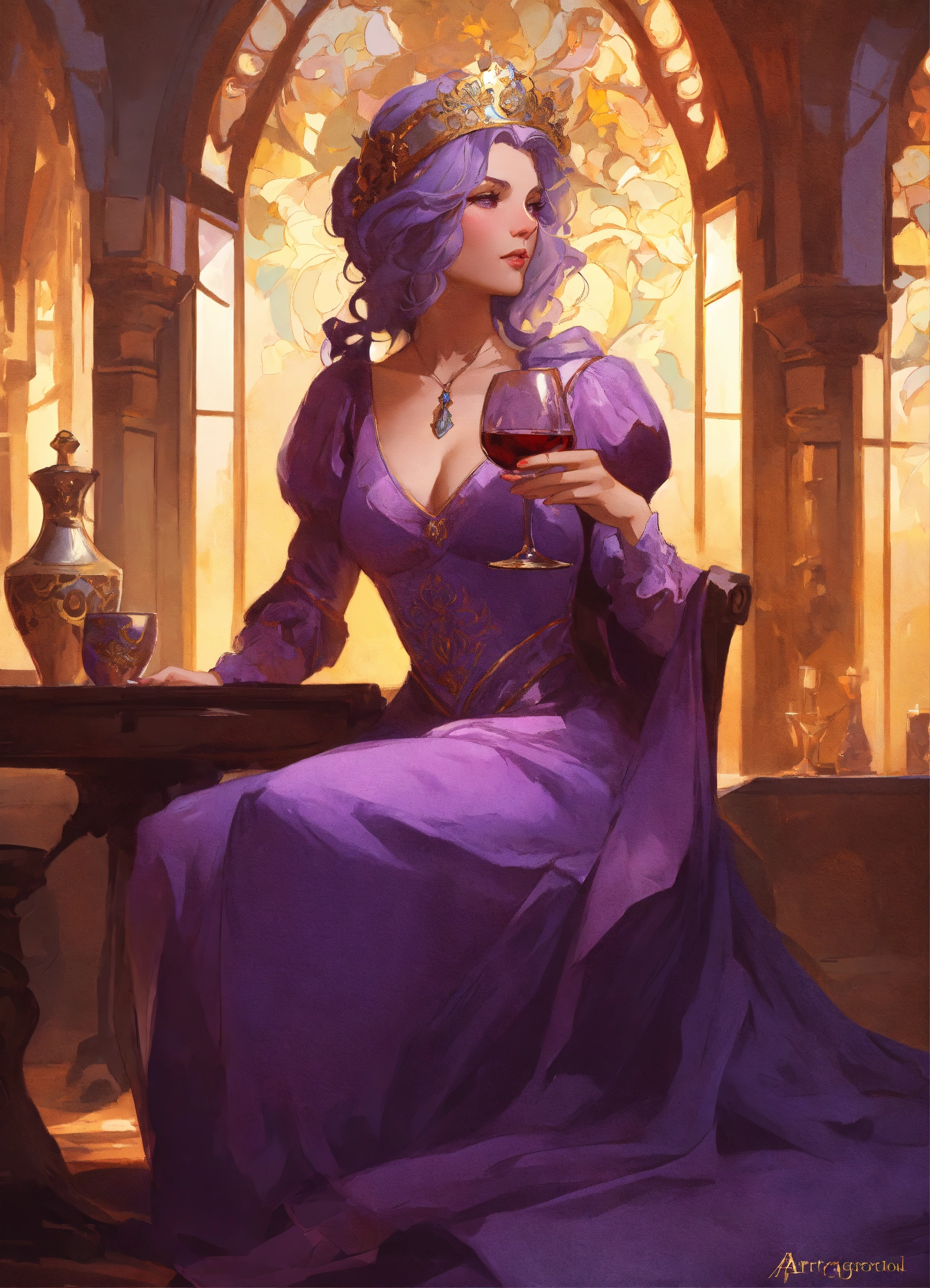 Lexica - Noble mother old countess adult bonde medieval in a room wine ...