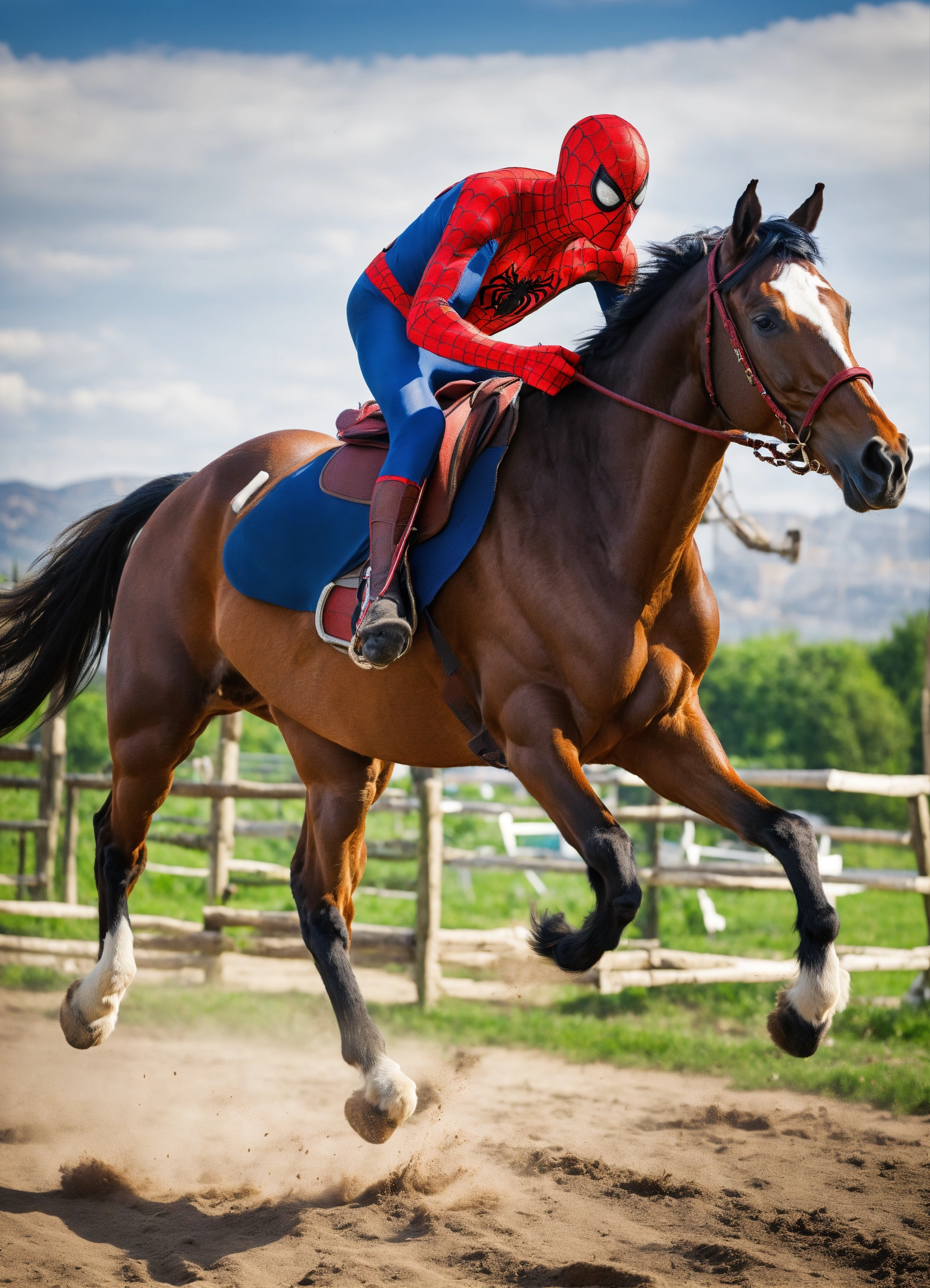 Lexica - HORSE as a spiderman