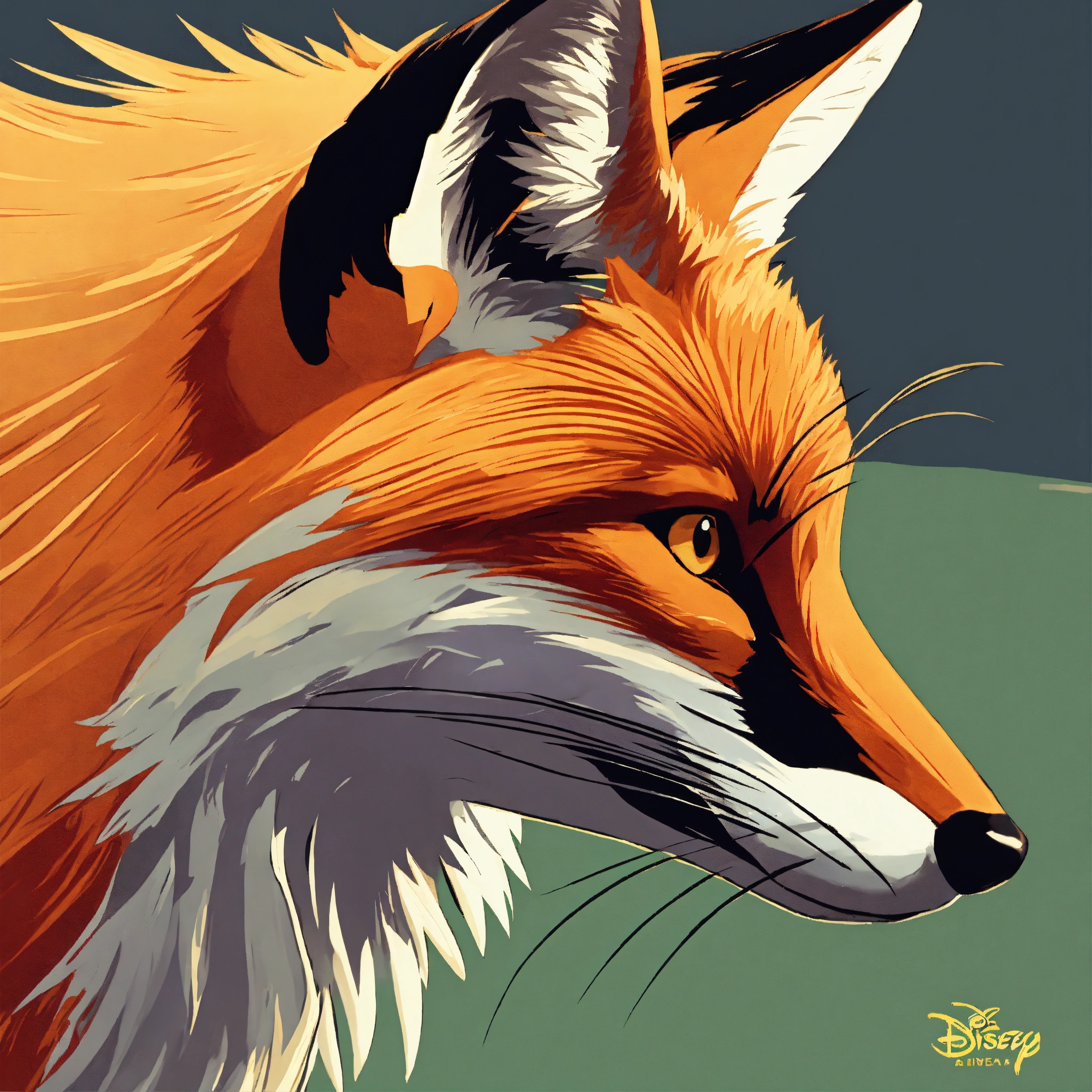 Lexica - Fox from the side, disney cartoon