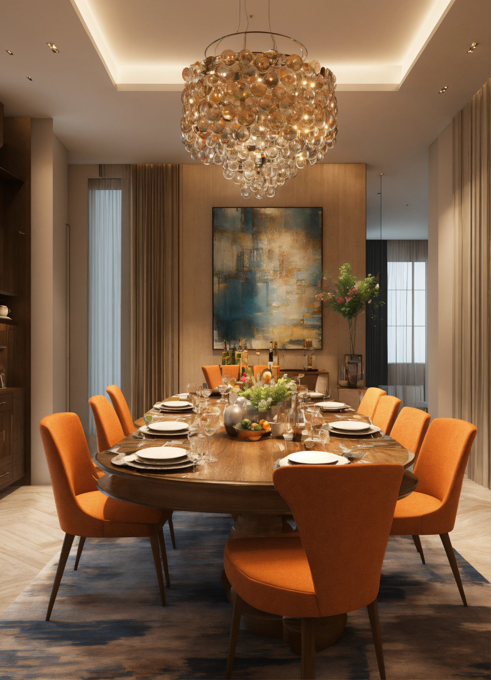 Lexica - Big design tAble dining room 3d art