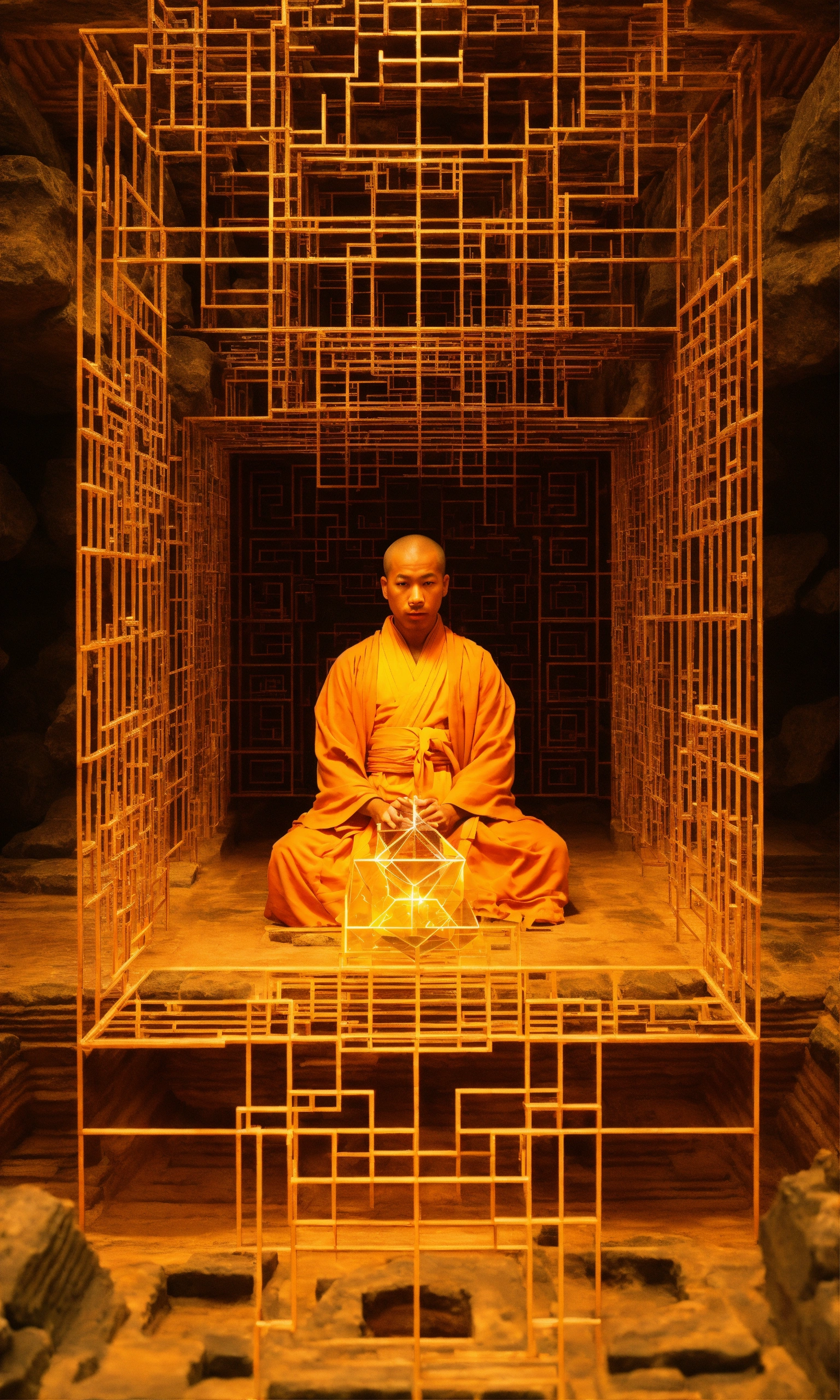 Lexica - Sitting Taoist monk tesseract body fractal three point ...