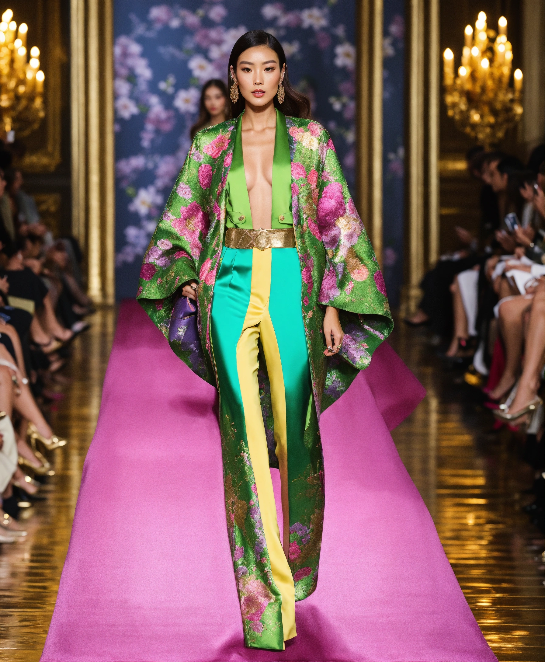 Lexica Ultra realistic full body photo of a stylish Japanese model walking the runway