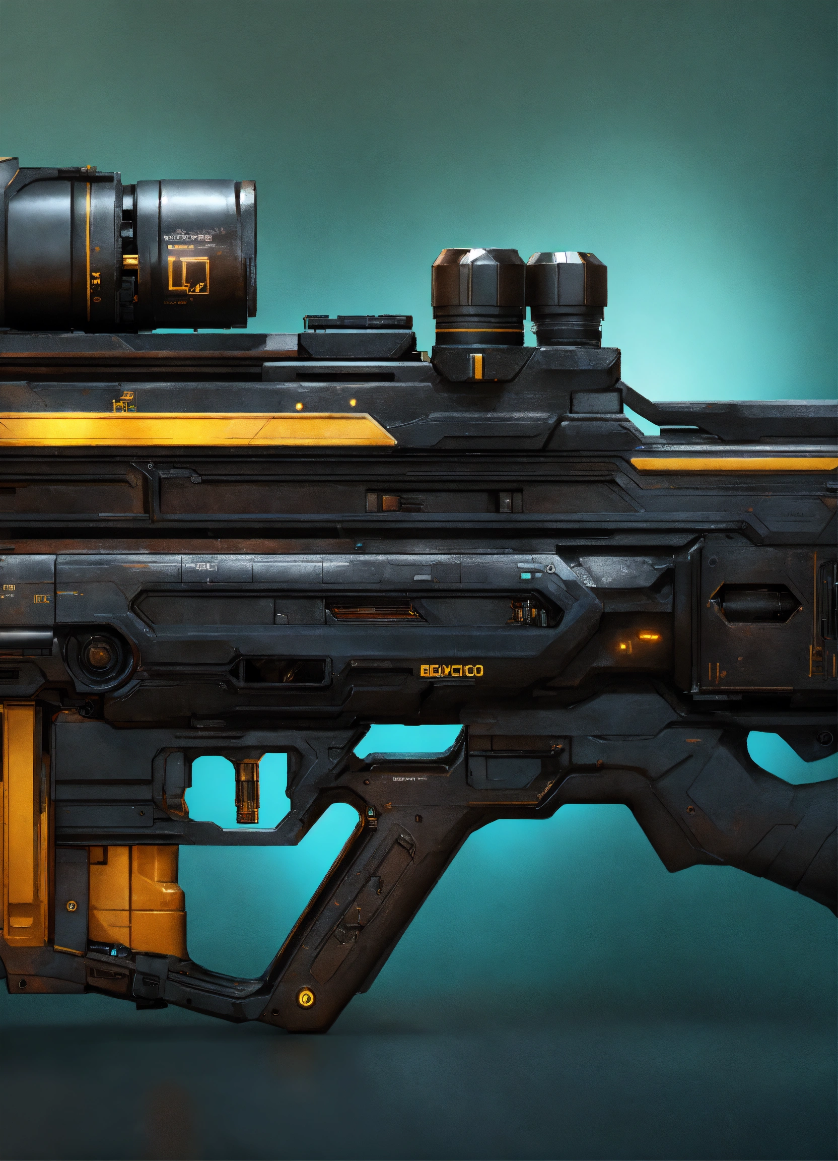 Lexica - Side view of the full image of a black sci fi energy rifle, HD ...