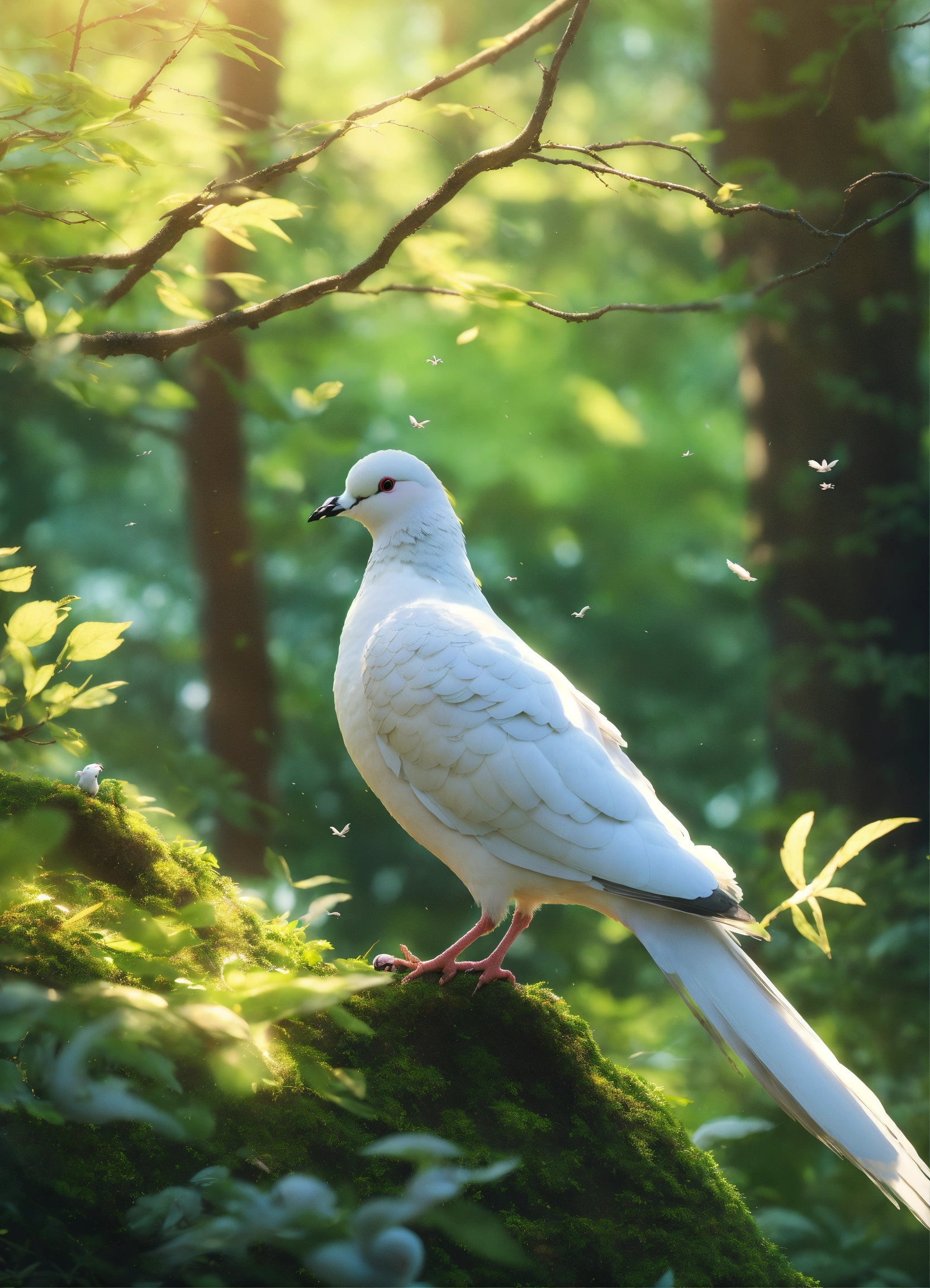 Lexica - Ultra hd! 90s anime, white pigeon focused, collecting twigs ...