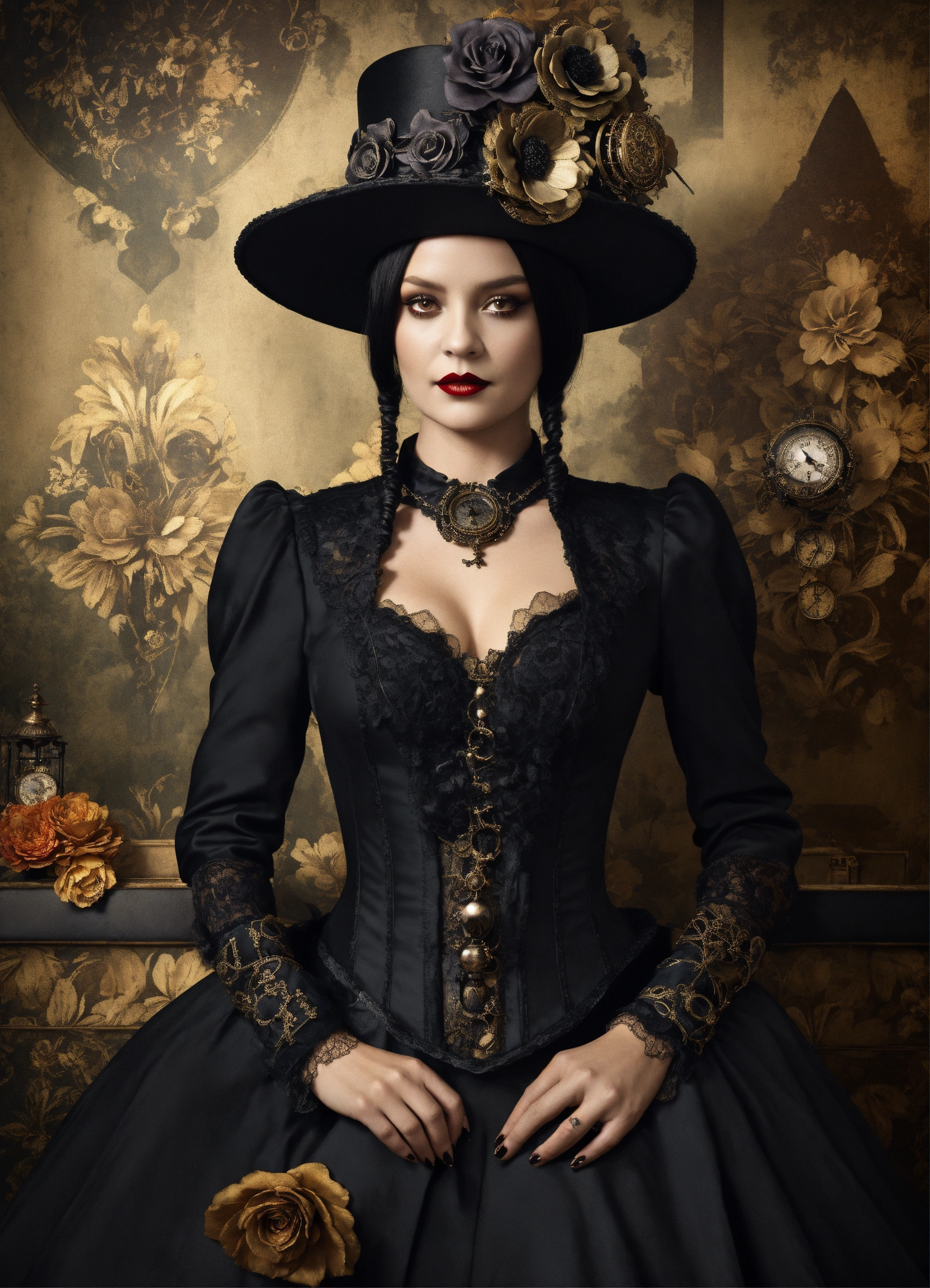 Lexica - Elaborate Gothic Wednesday Addams queen of spades, 40 years ...