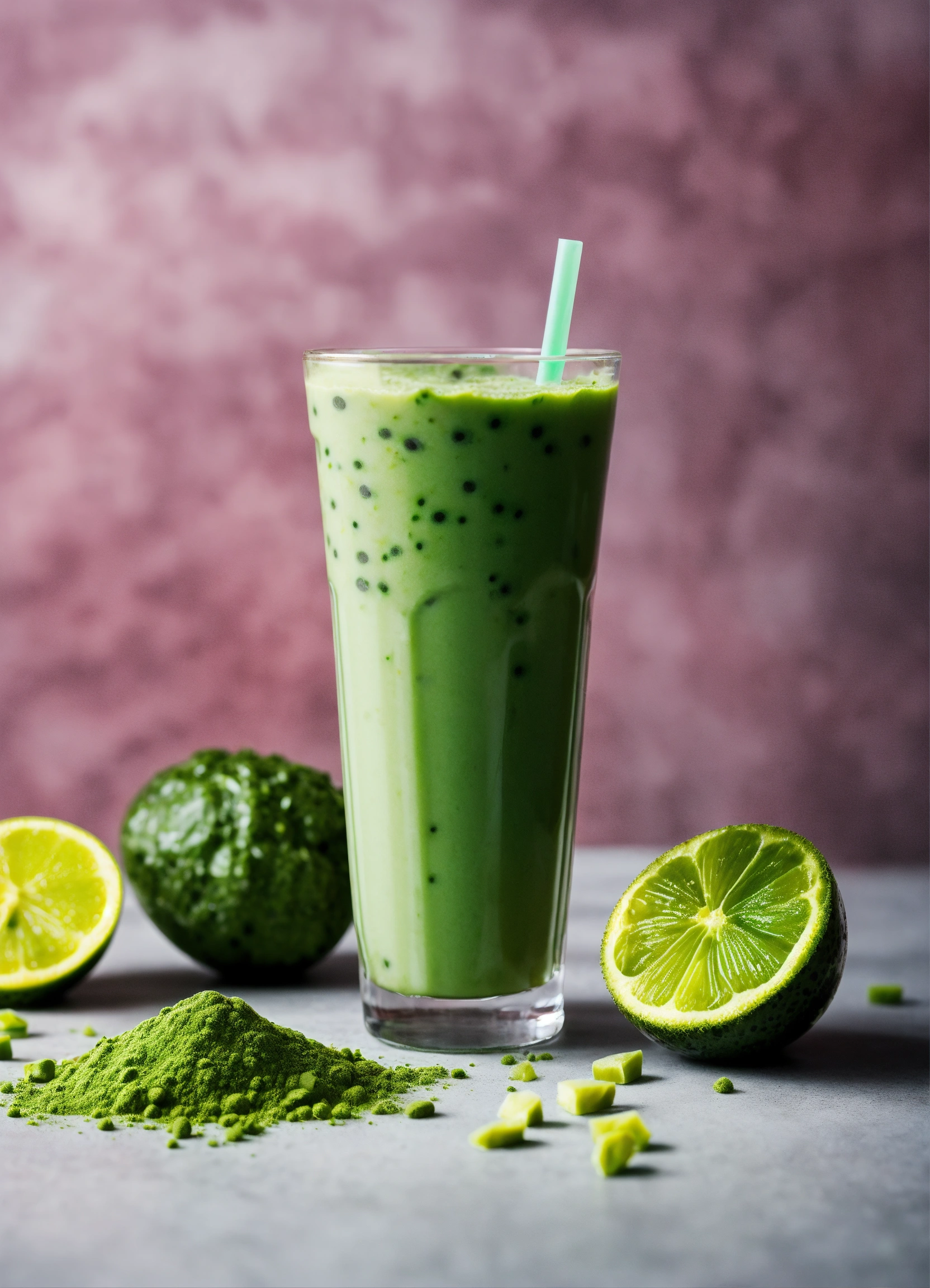 Lexica - Green matcha boba tea. clear cup. studio photography. neutral ...