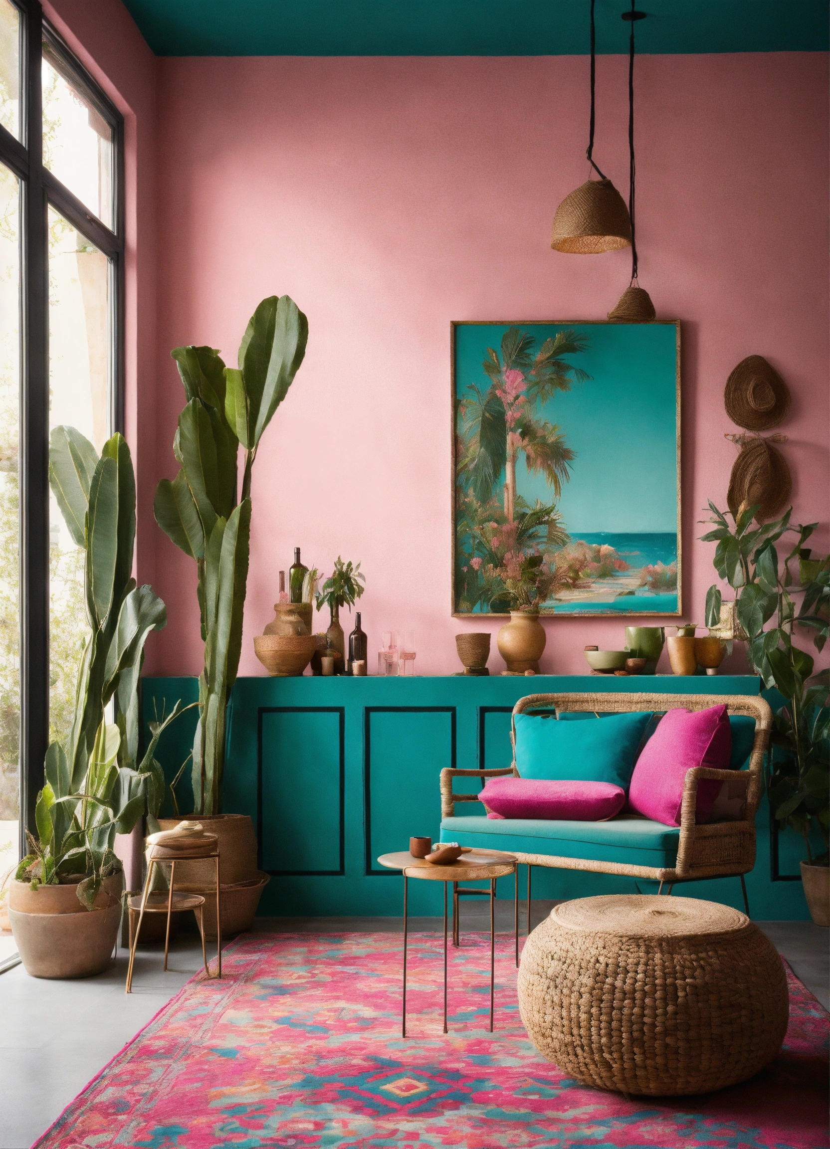 Lexica - Create some mexican style interior design with turquise and ...