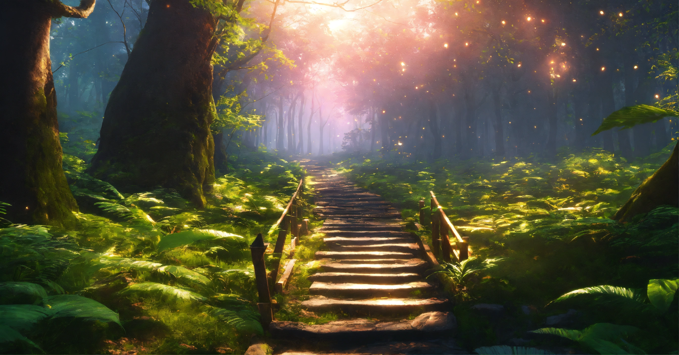 Lexica - A path in a dense forest, with obstacles, magical, mystical ...
