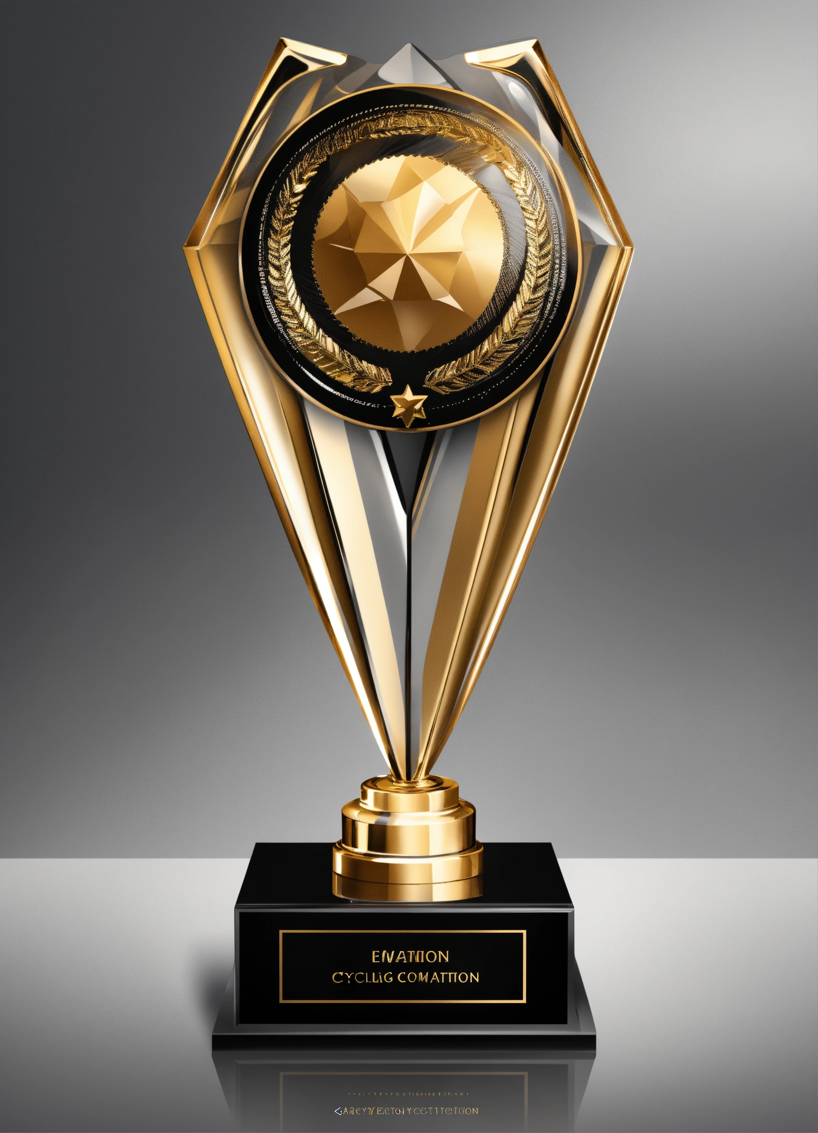 Lexica - Realistic vector art glossy trophy design on a gray background ...