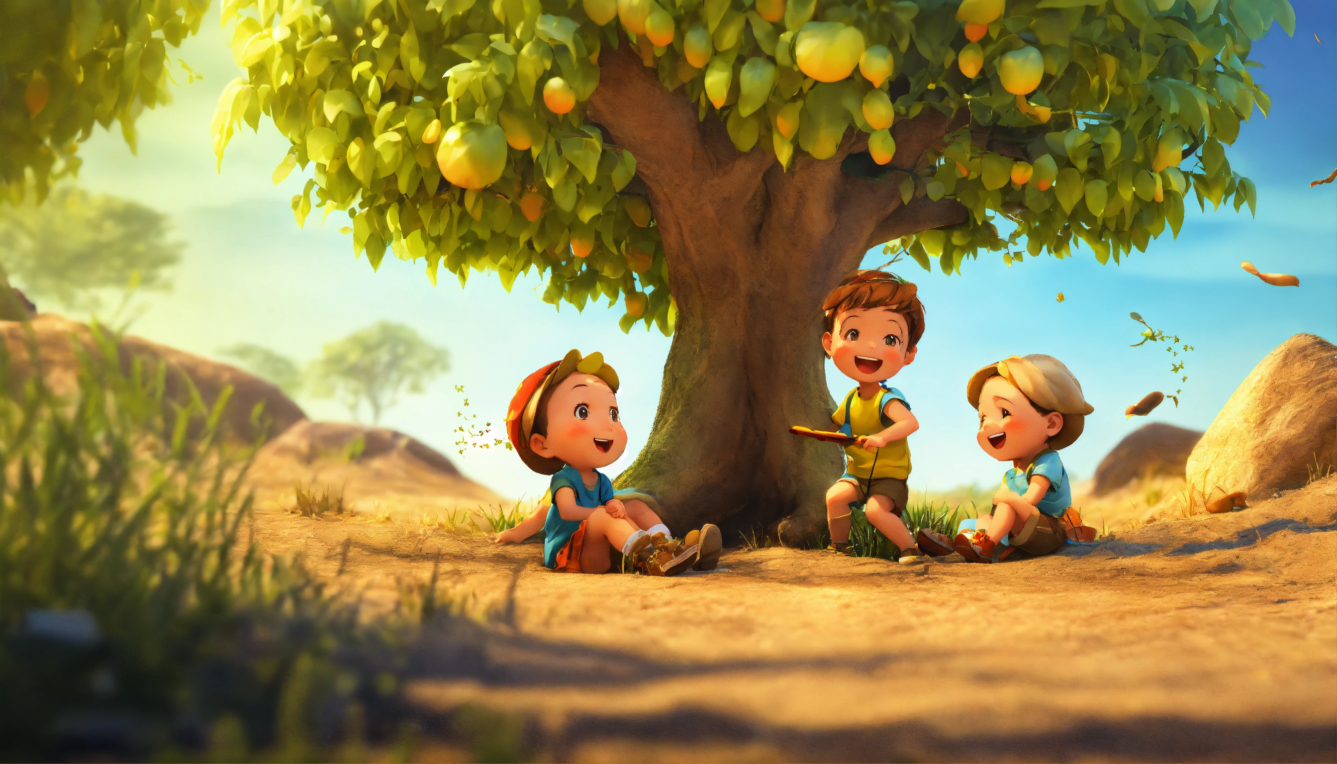 Lexica generate an image depicting in happy mood playful children