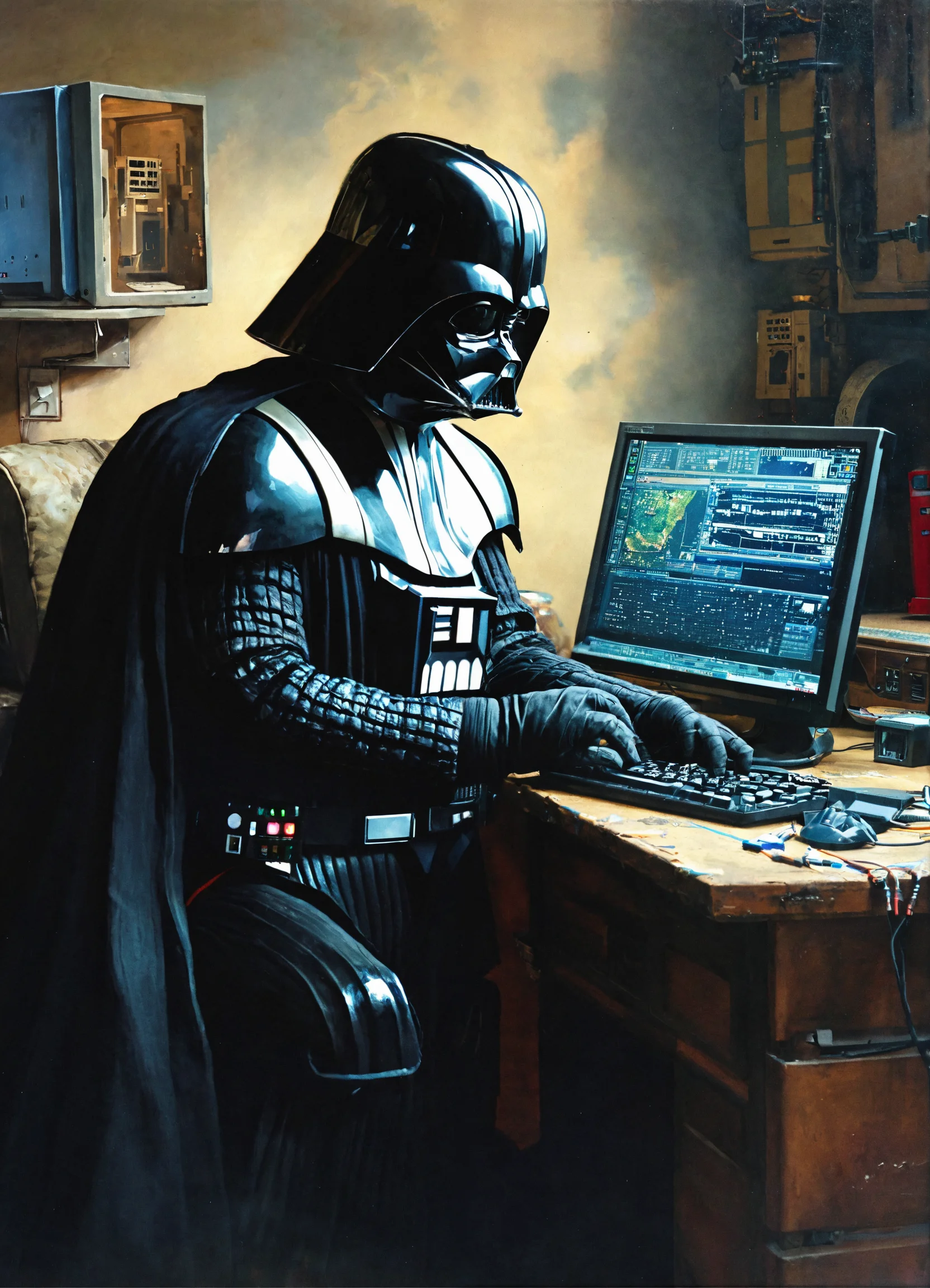 Lexica - Darth Vader at the computer