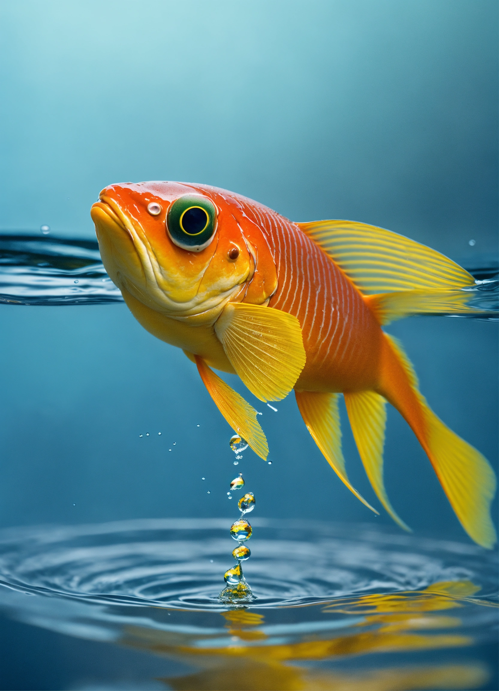 Lexica - The water drop falls below the water surface, it morphs into a ...