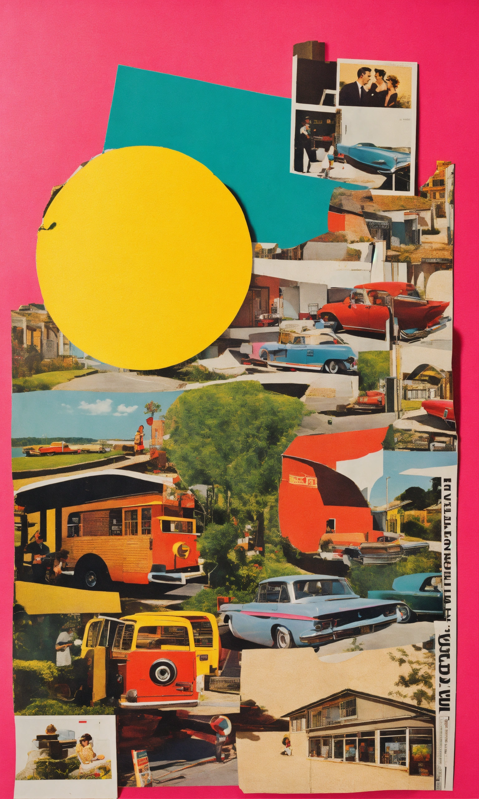Lexica - Retro magazine cut out collage, vibrant colors