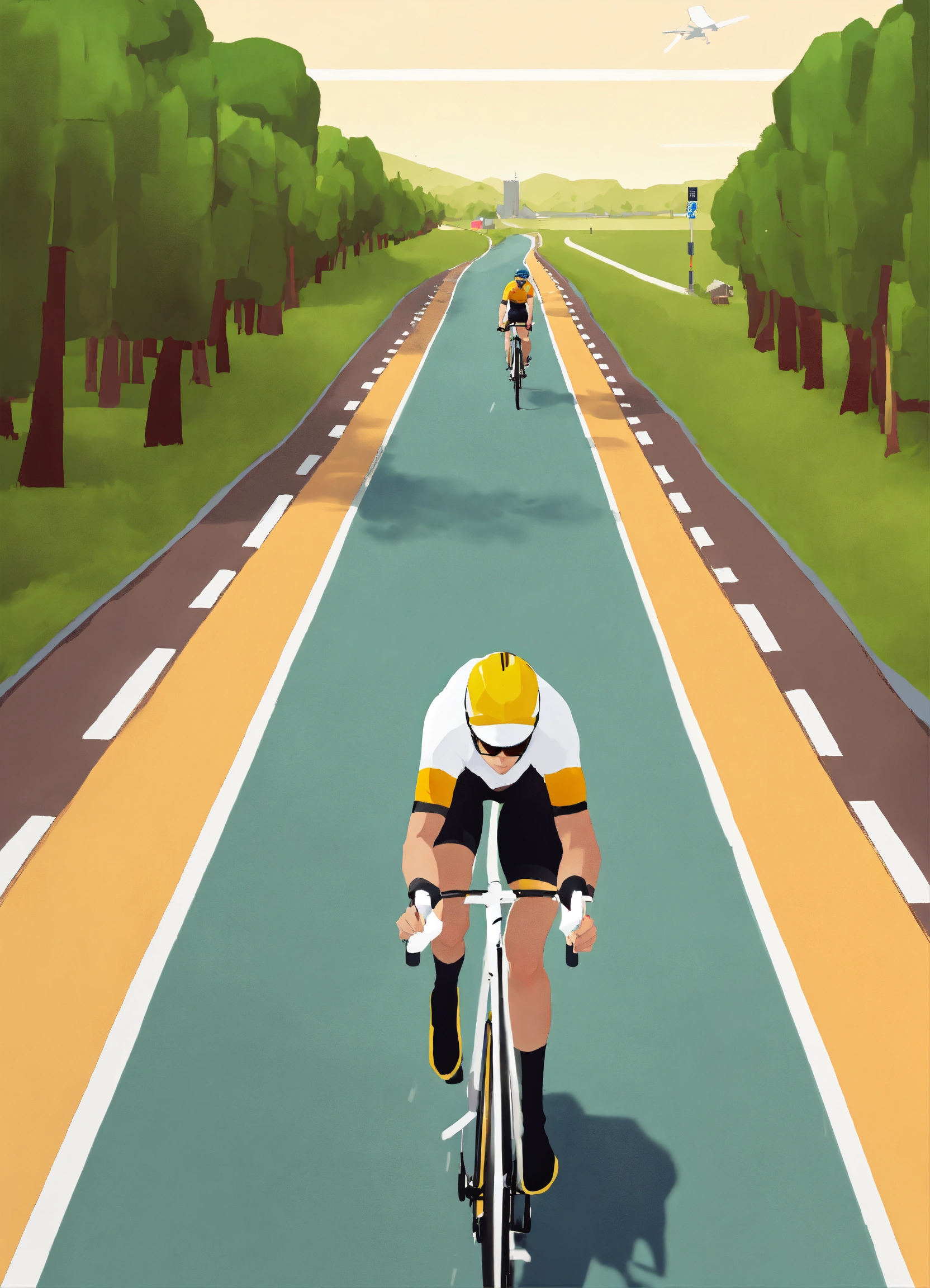 Lexica - Animated video of cycling on road, or illustration video of ...