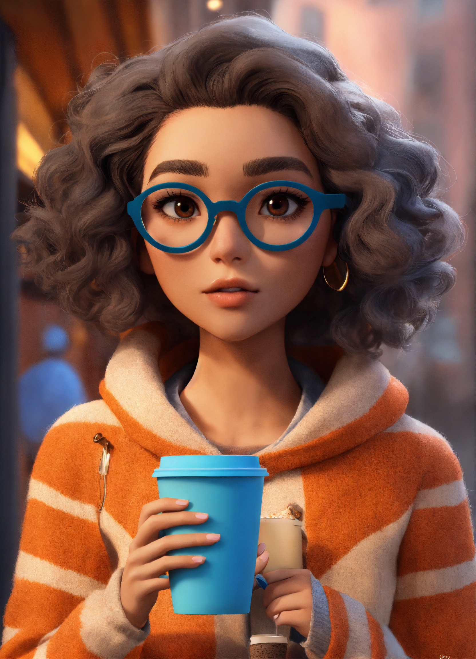 Lexica - Create a 3D rendered image of a stylized, animated female ...