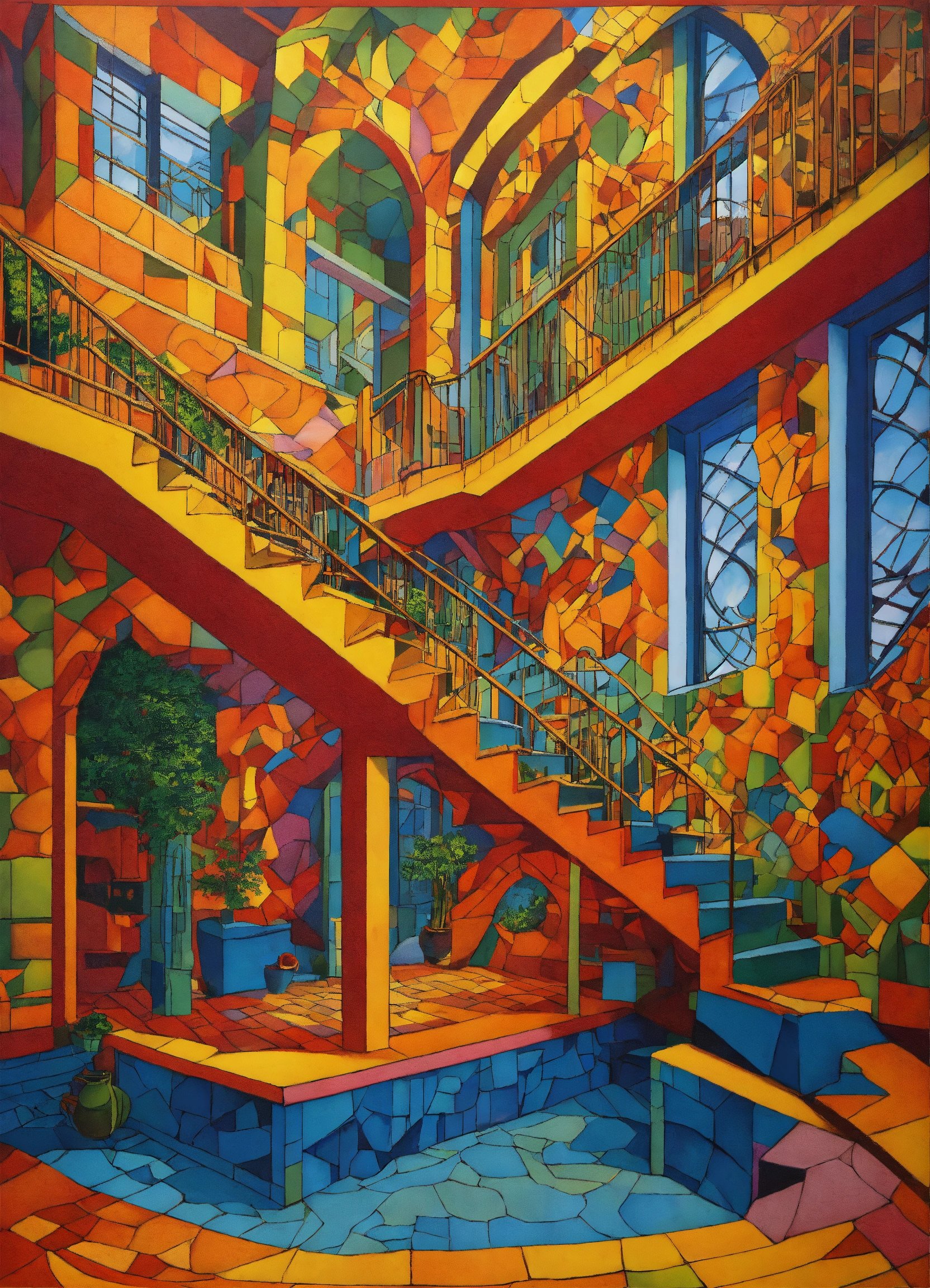 Lexica - Modern Mc Escher style with vibrant colors