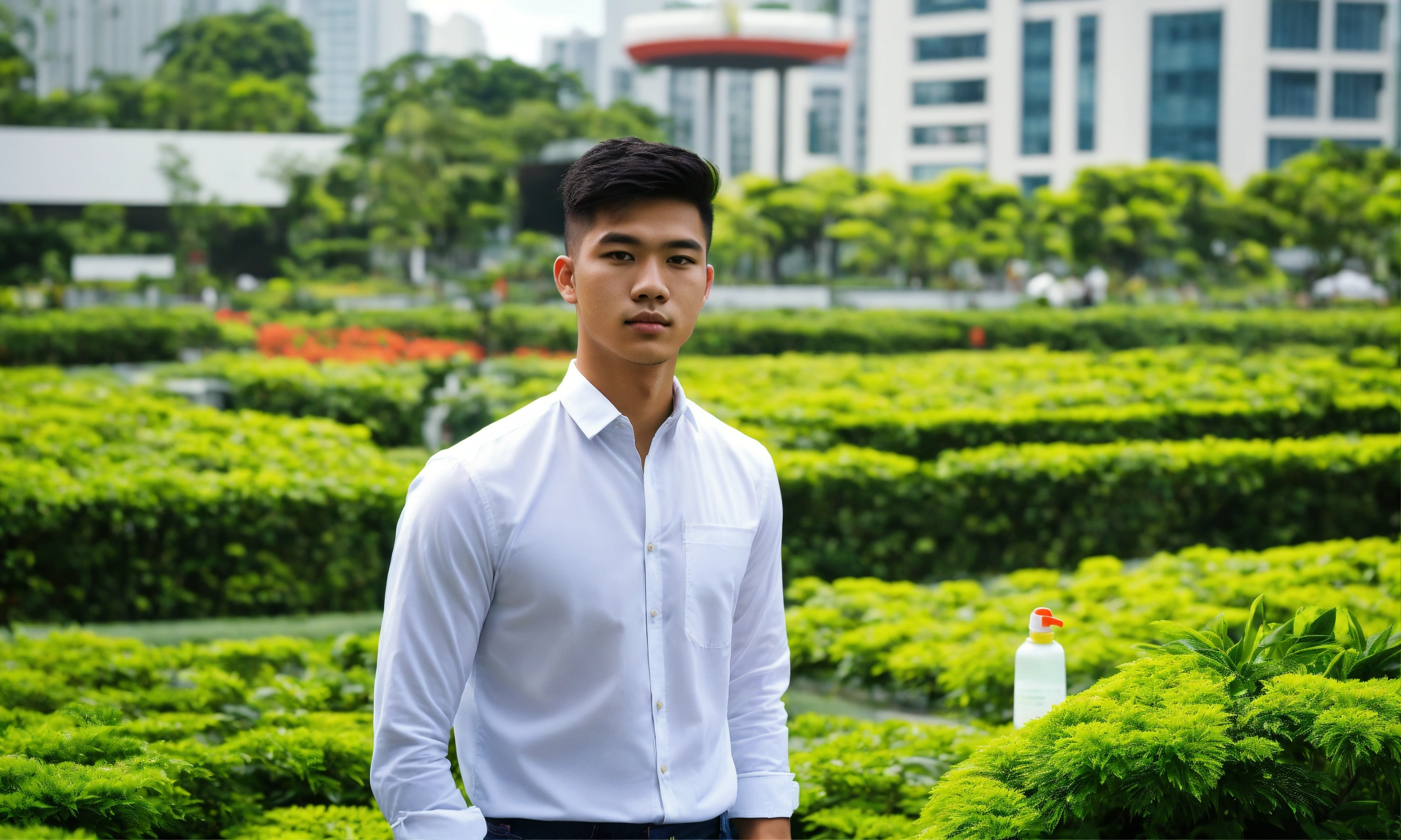 lexica-a-21-year-old-handsome-man-in-a-long-white-button-down-shirt