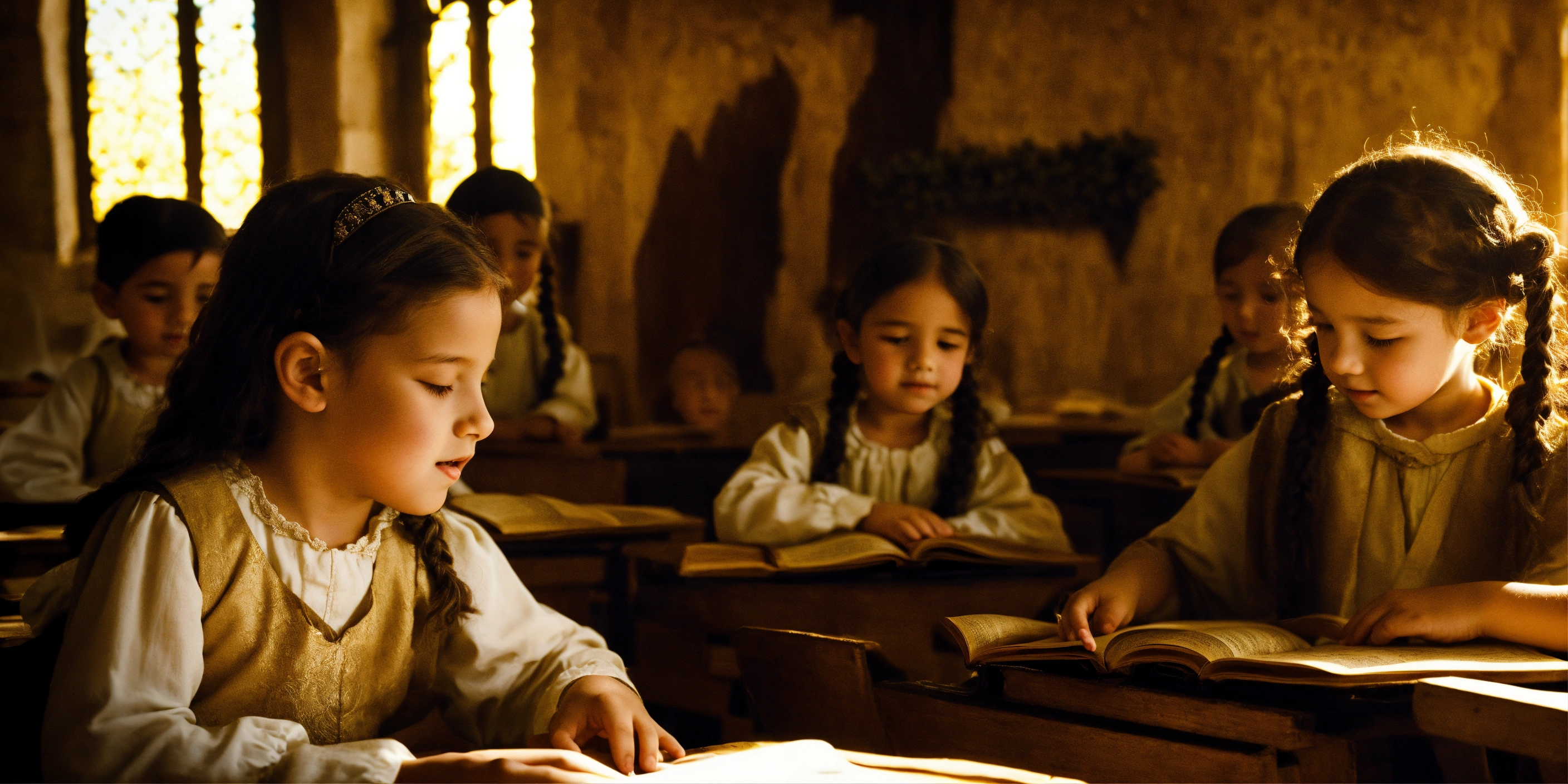 Lexica - Children in the class learn Torah in the Middle Ages