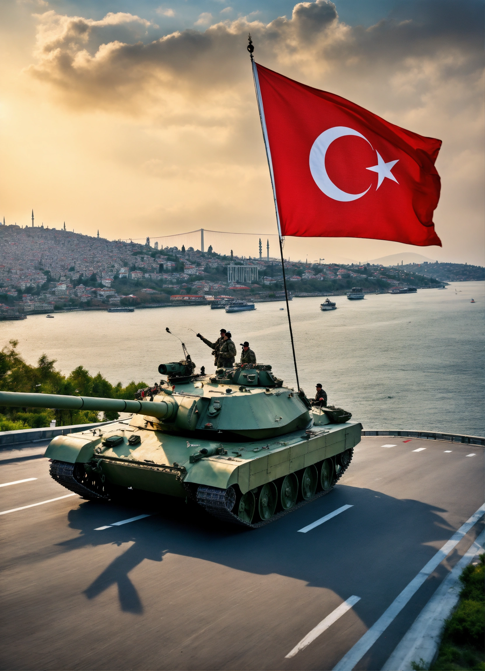 Lexica - A tank is passing over the Istanbul Bosphorus Bridge and ...