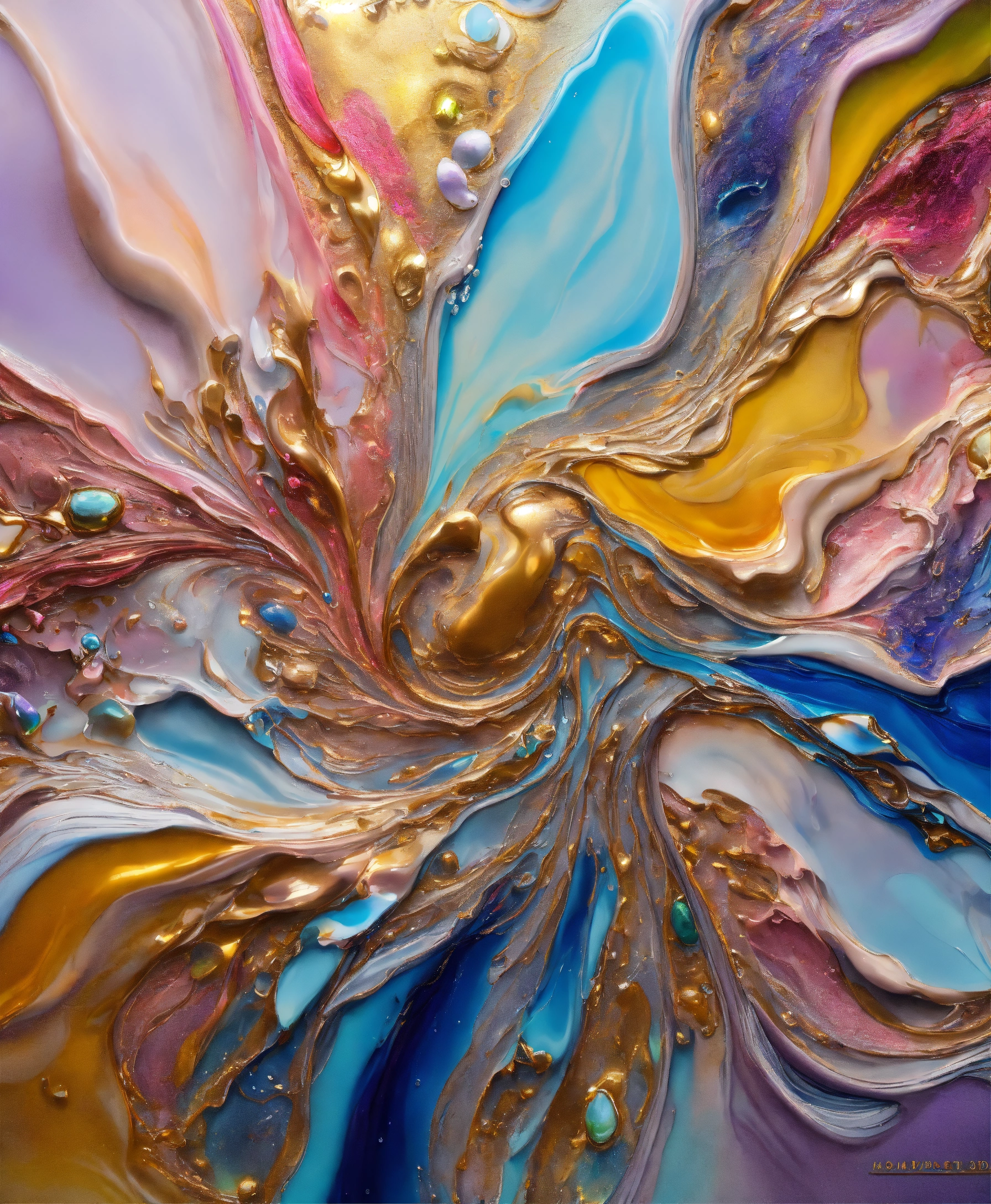 Lexica - Colorful abstract painting oil and water complex complicated ...