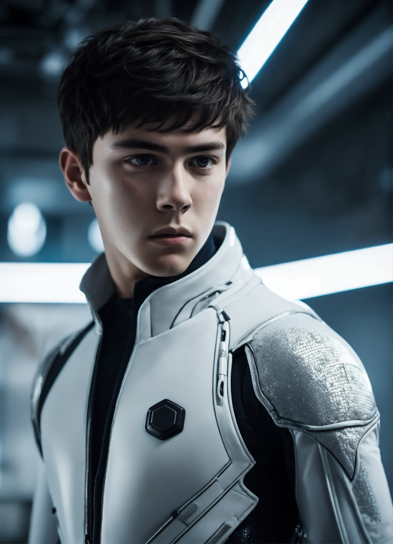 Lexica A realistic photograph of a 16yearold boy, with a serious