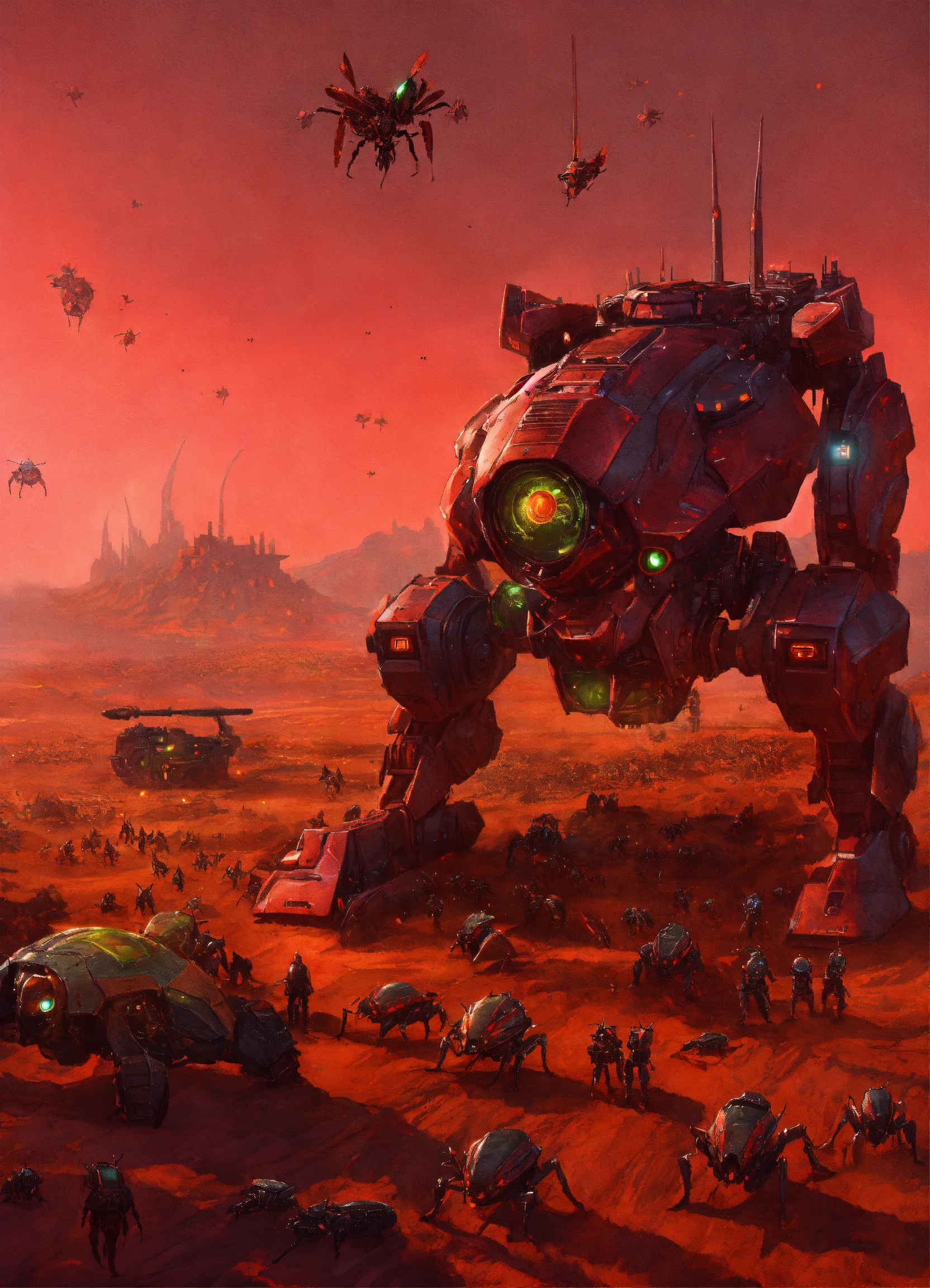 Lexica - Hundreds of mean looking bug faced machines invade a planet ...