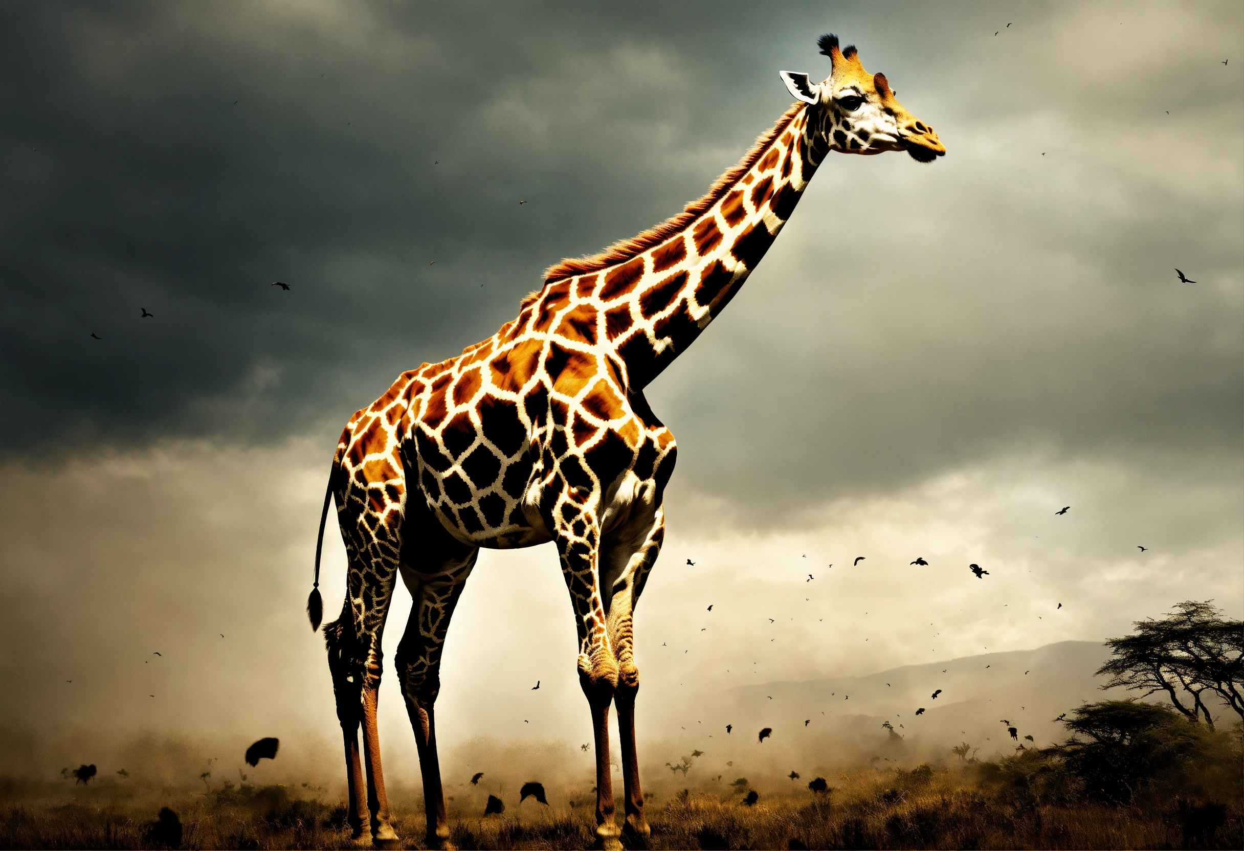 Lexica - Giraffe samurai. Battlefield. Hyper realistic.
