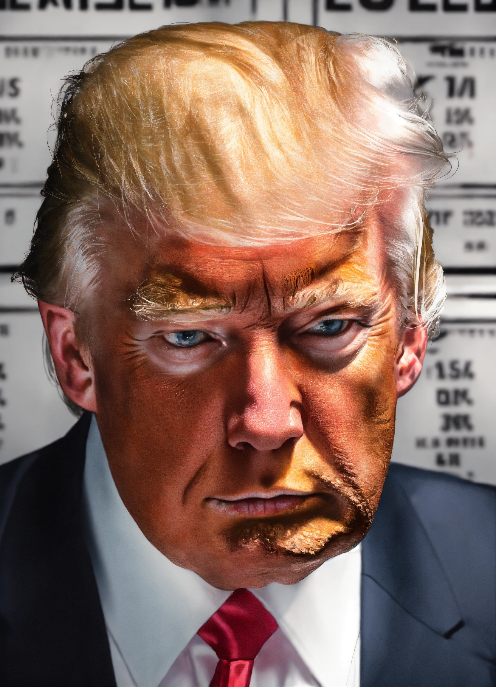 Lexica - Donald Trump Mugshot, Art By Butcher Billy