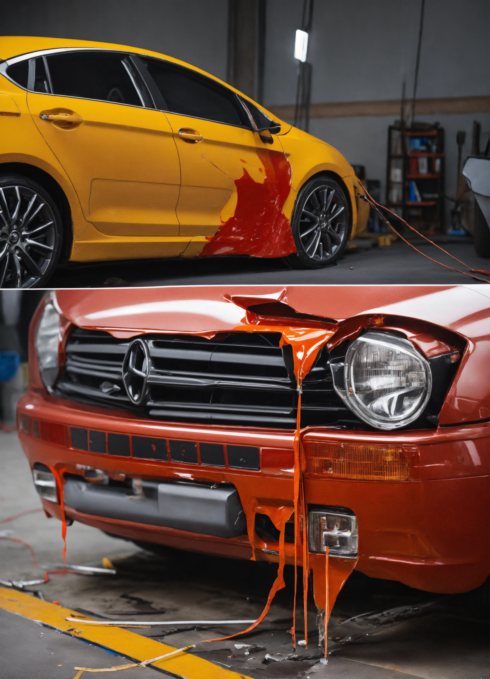Lexica - Car bumper crack repair process, hiperrealistic