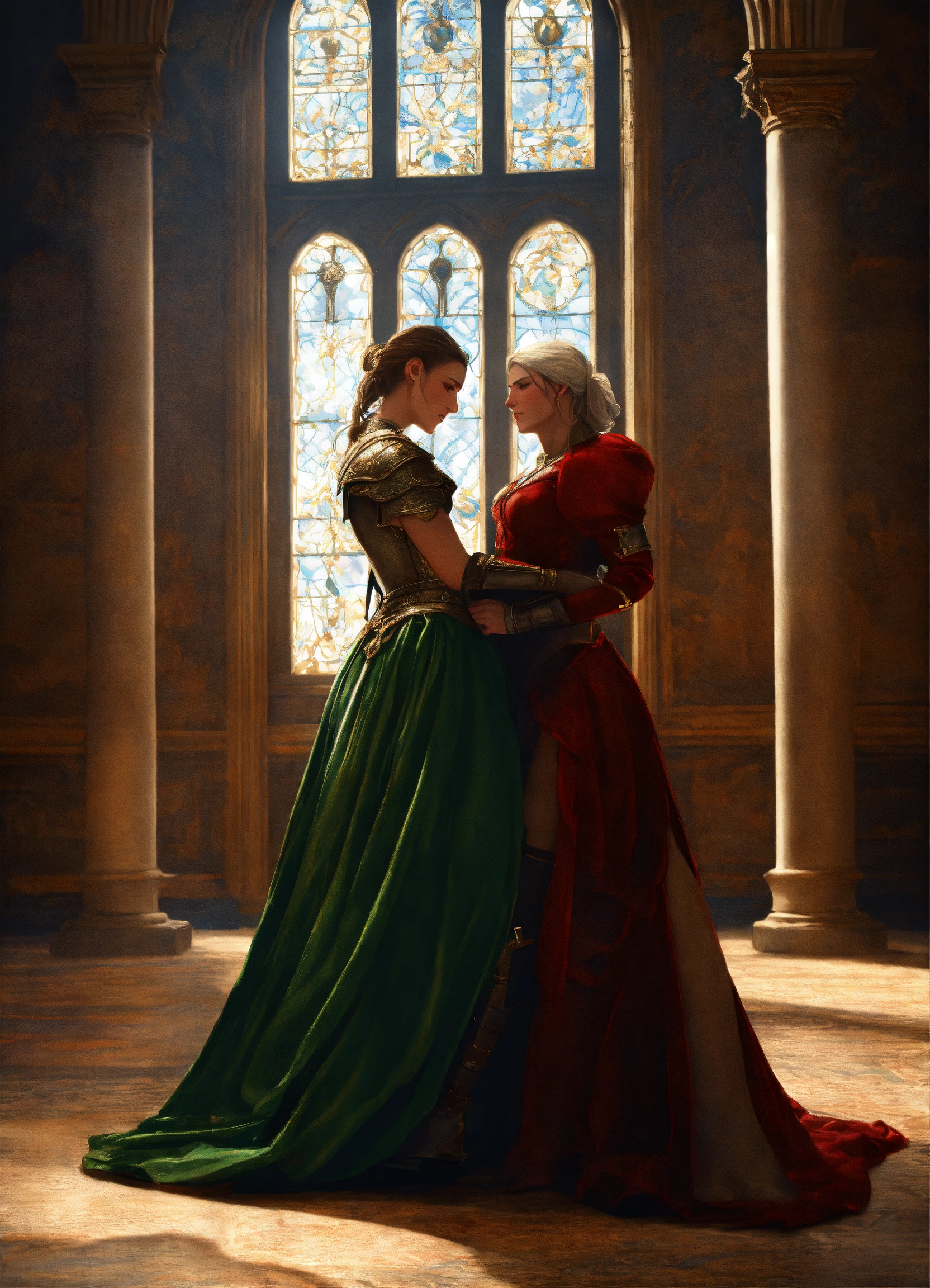 Lexica - Photorealistic a robust woman warrior comforting a frail in a ...