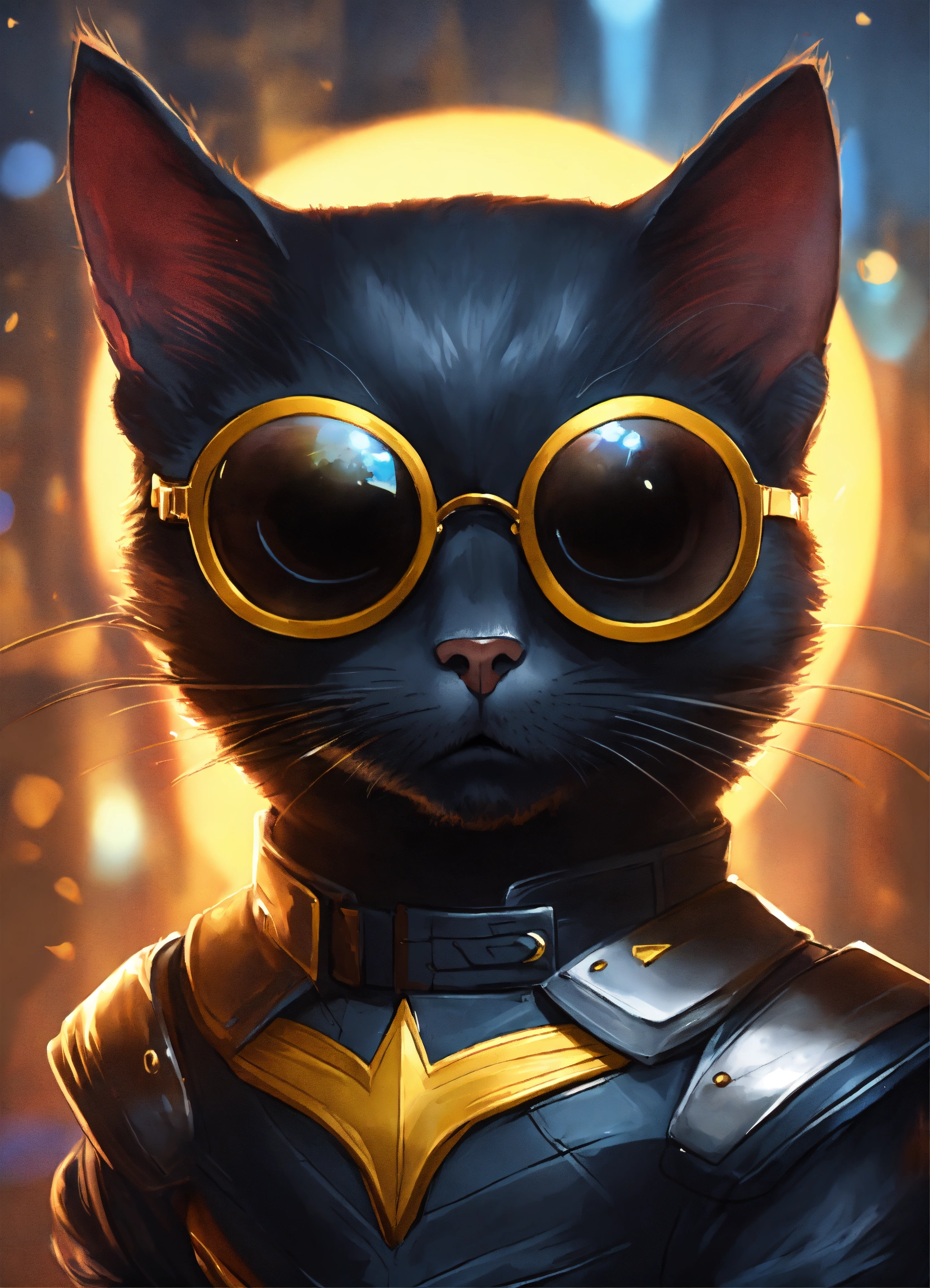 Lexica - Full-bodied portrait, cute and adorable cartoon black cat ...